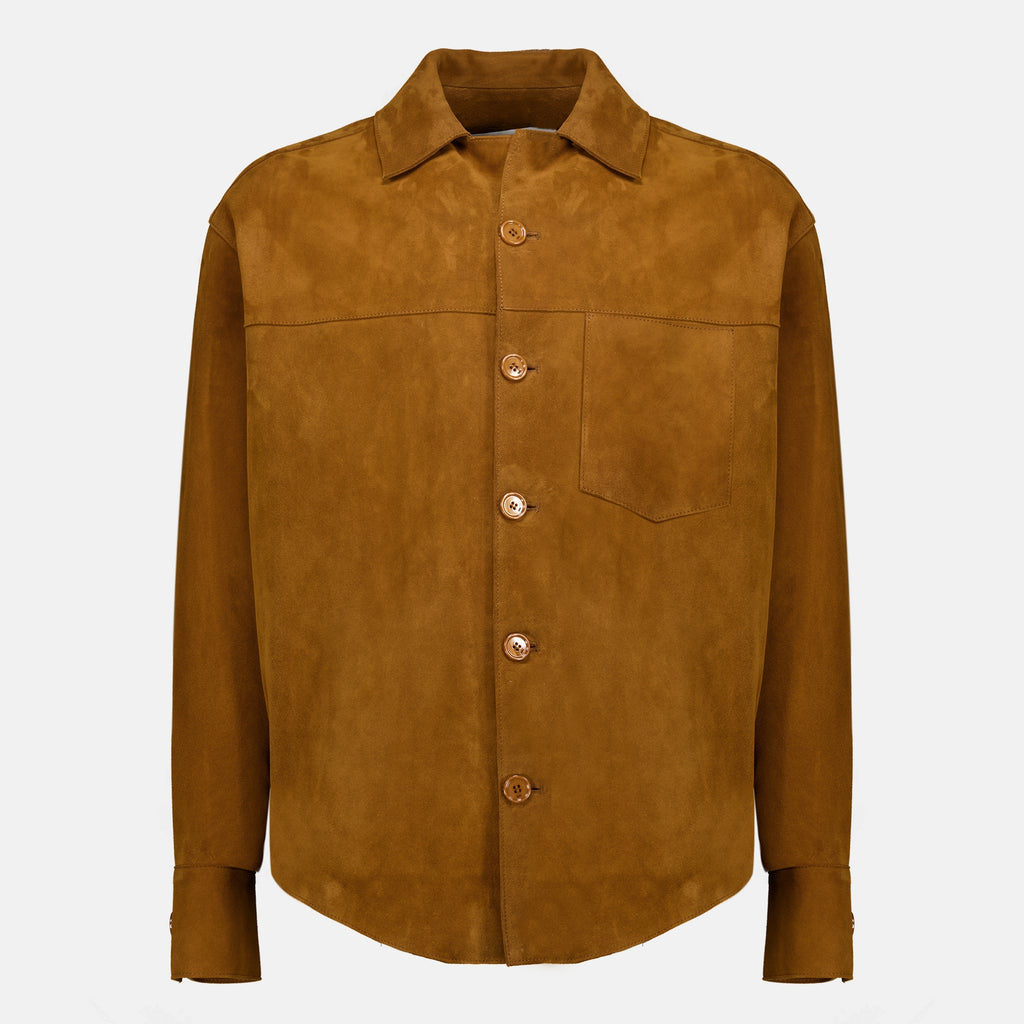Manteaux Brown Suede Overshirt Ami PARIS Marron Unisexe