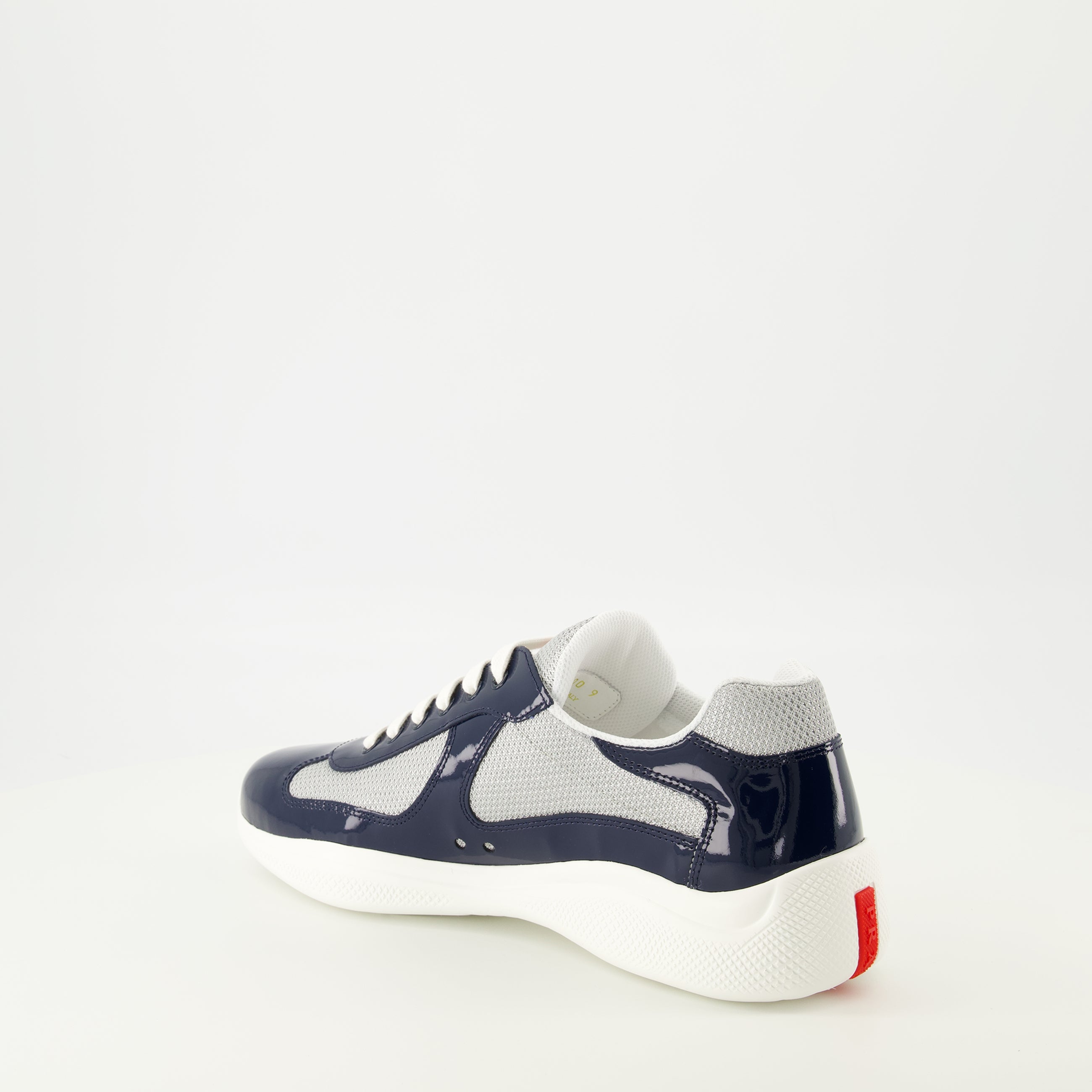 Image of the article Prada America's Cup navy blue sneakers for men - Spring-Summer 2026 - Three-quarter back right view
