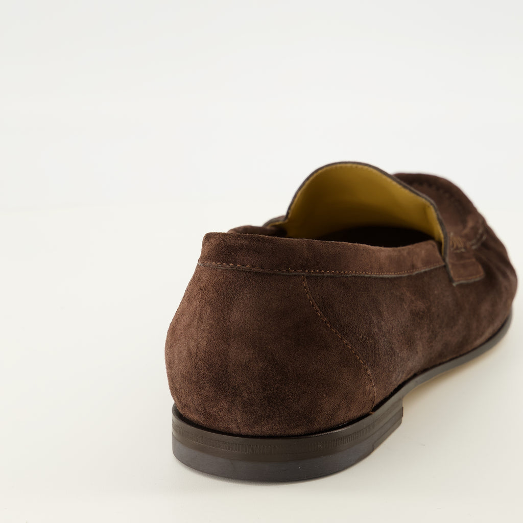 Mocassins Braune Wildleder Scrunch Slipper Fendi Marron Homme