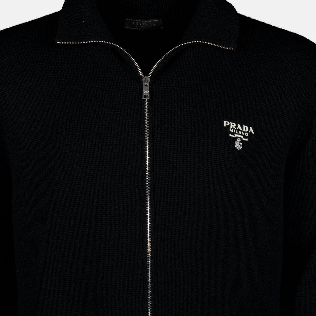 Vestes Cardigan in Cashmere Nero Prada Noir Homme