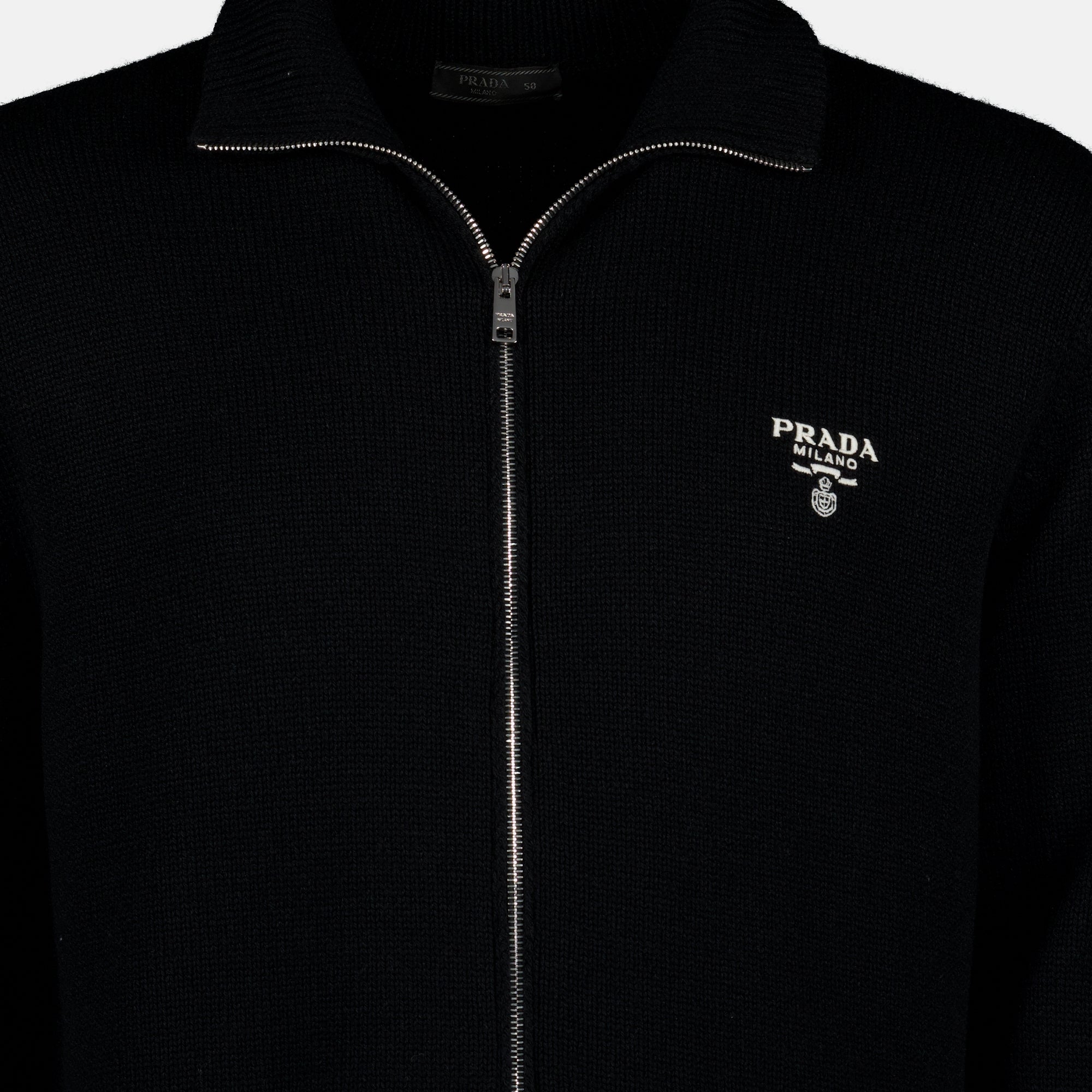Vestes Schwarzer Kaschmir-Cardigan Prada Noir Homme