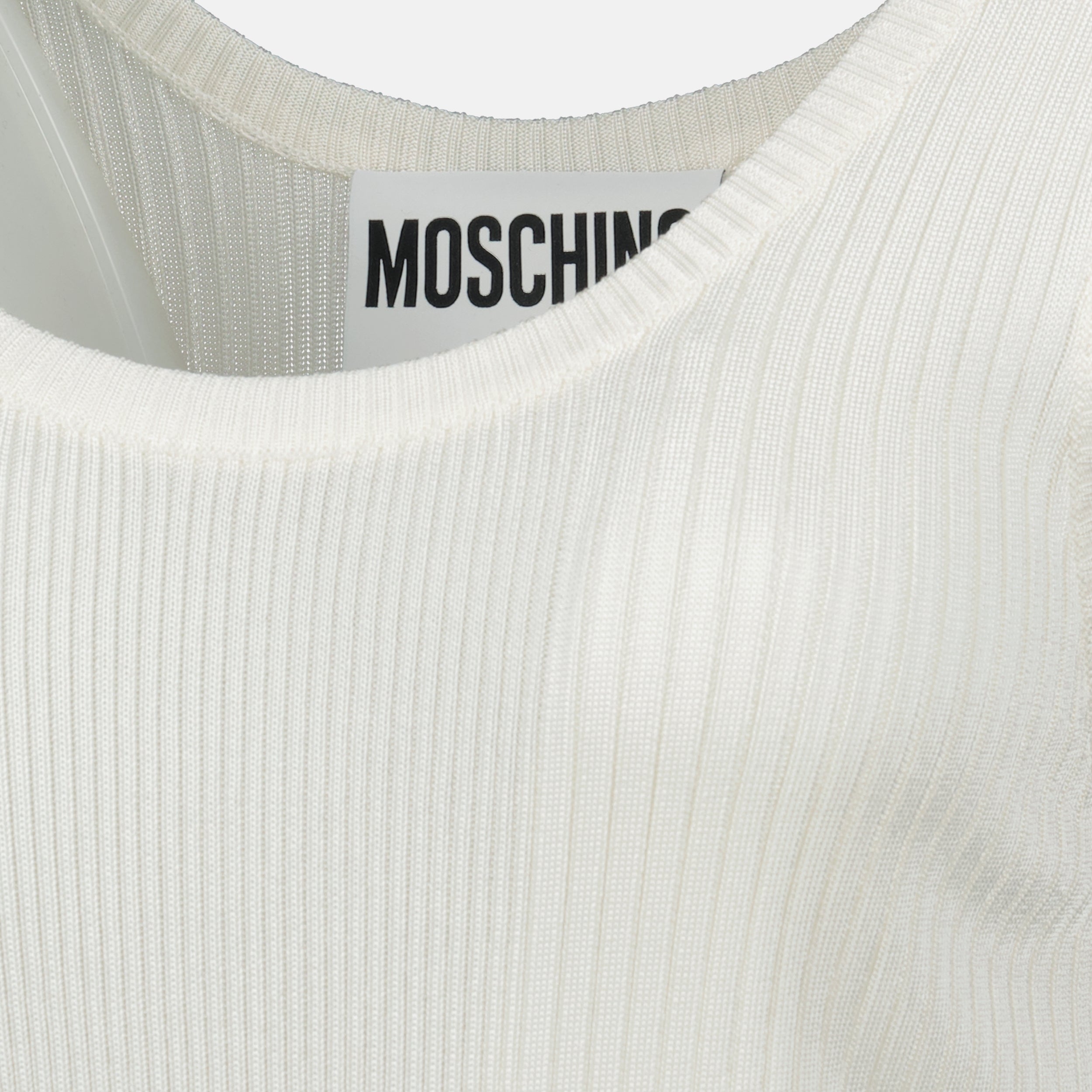 Tops Top côtelé Moschino Blanc Femme