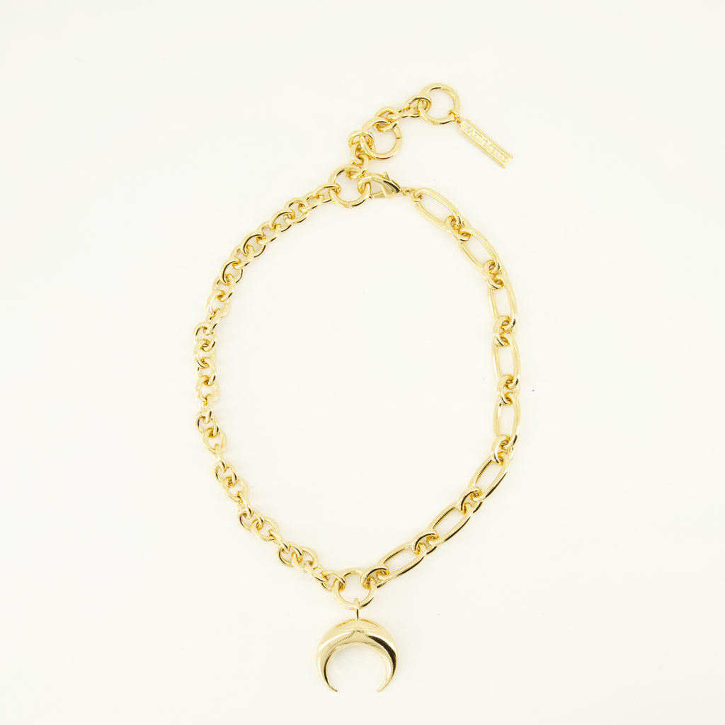 Bijoux Gold Moon Necklace Marine Serre Doré Unisexe