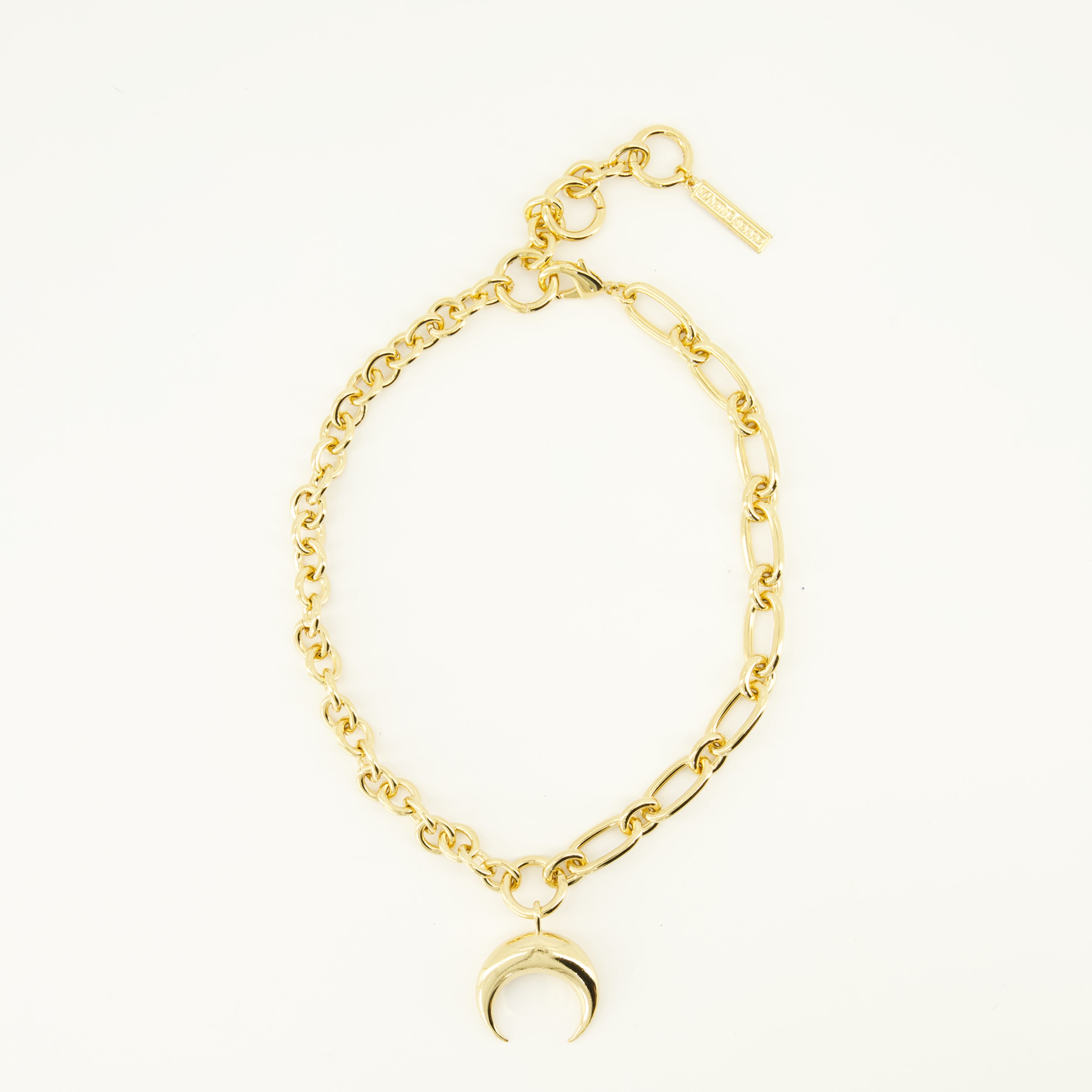 Bijoux Gold Moon Necklace Marine Serre Doré Unisexe