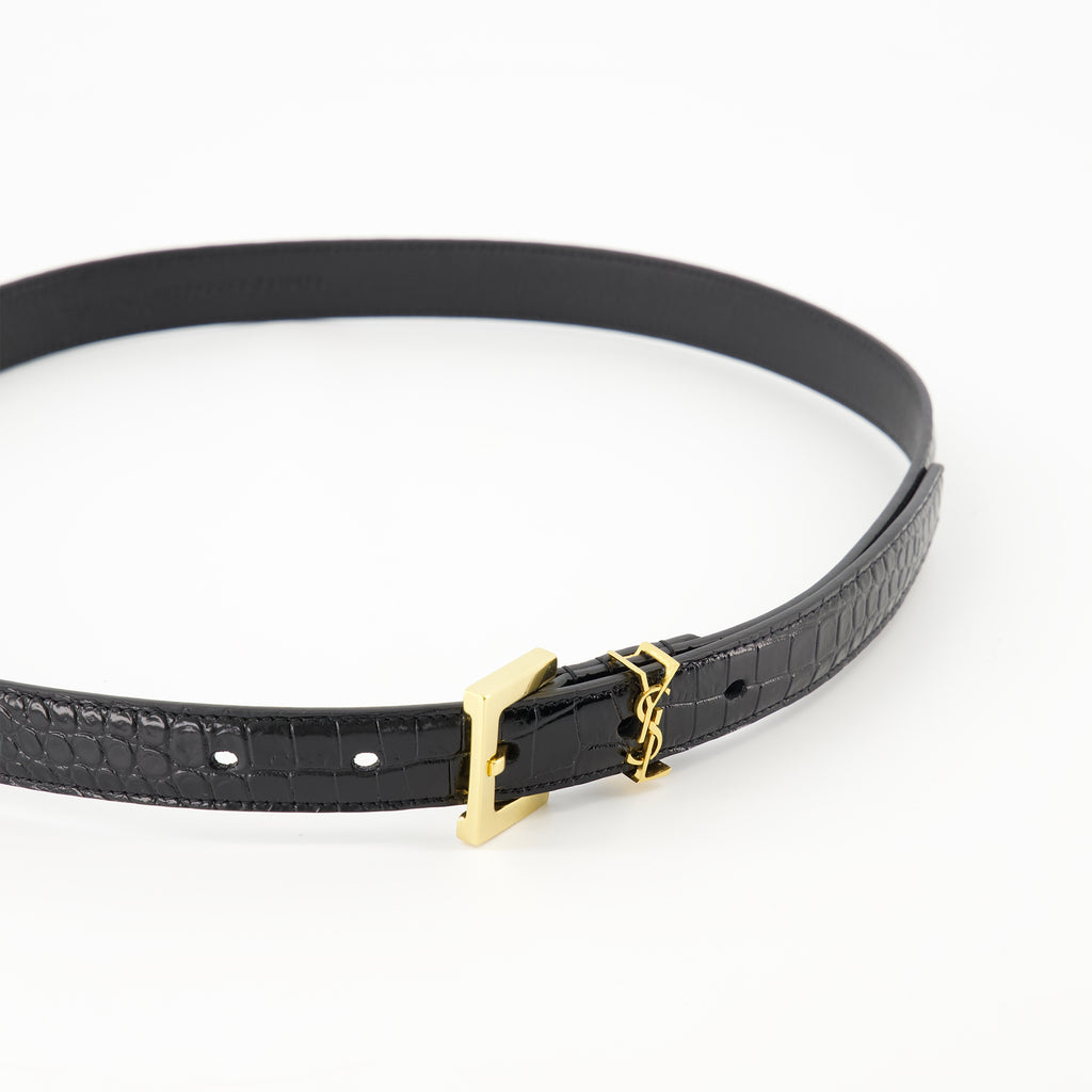 Cinture Cintura Slim Cassandre Saint Laurent Nero Femme