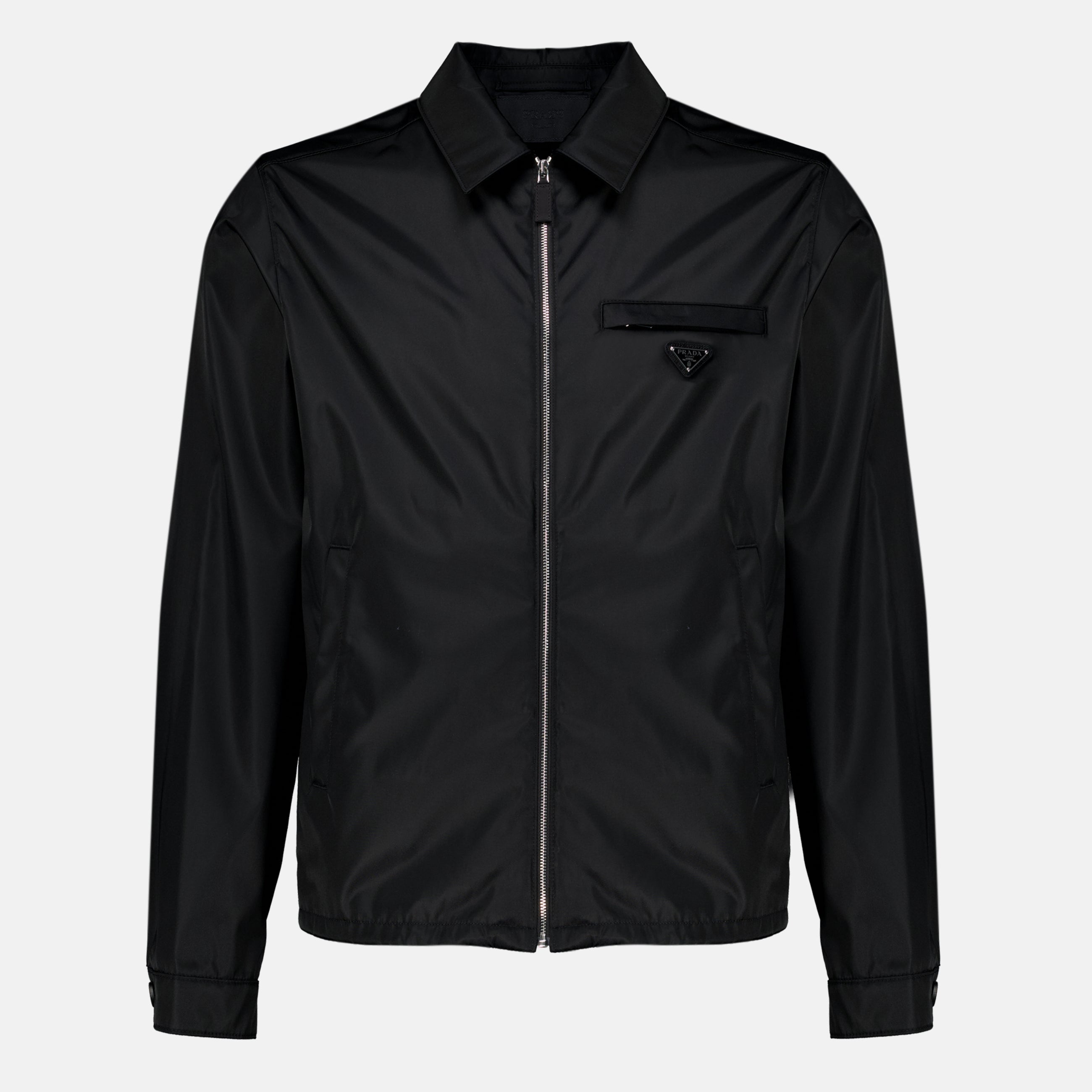 Vestes Schwarze Re-Nylon Jacke Prada Noir Homme