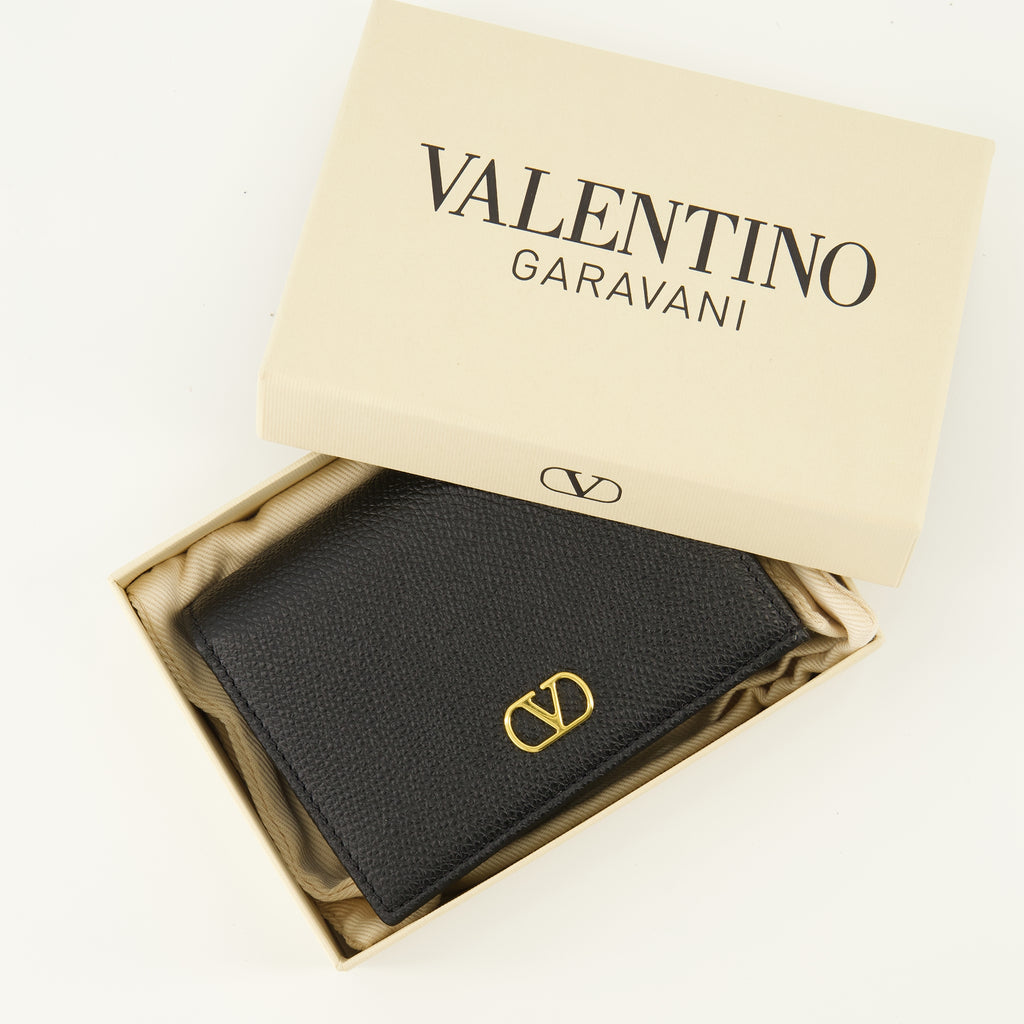Petite maroquinerie Portefeuille Vlogo en cuir noir Valentino Garavani Noir Femme