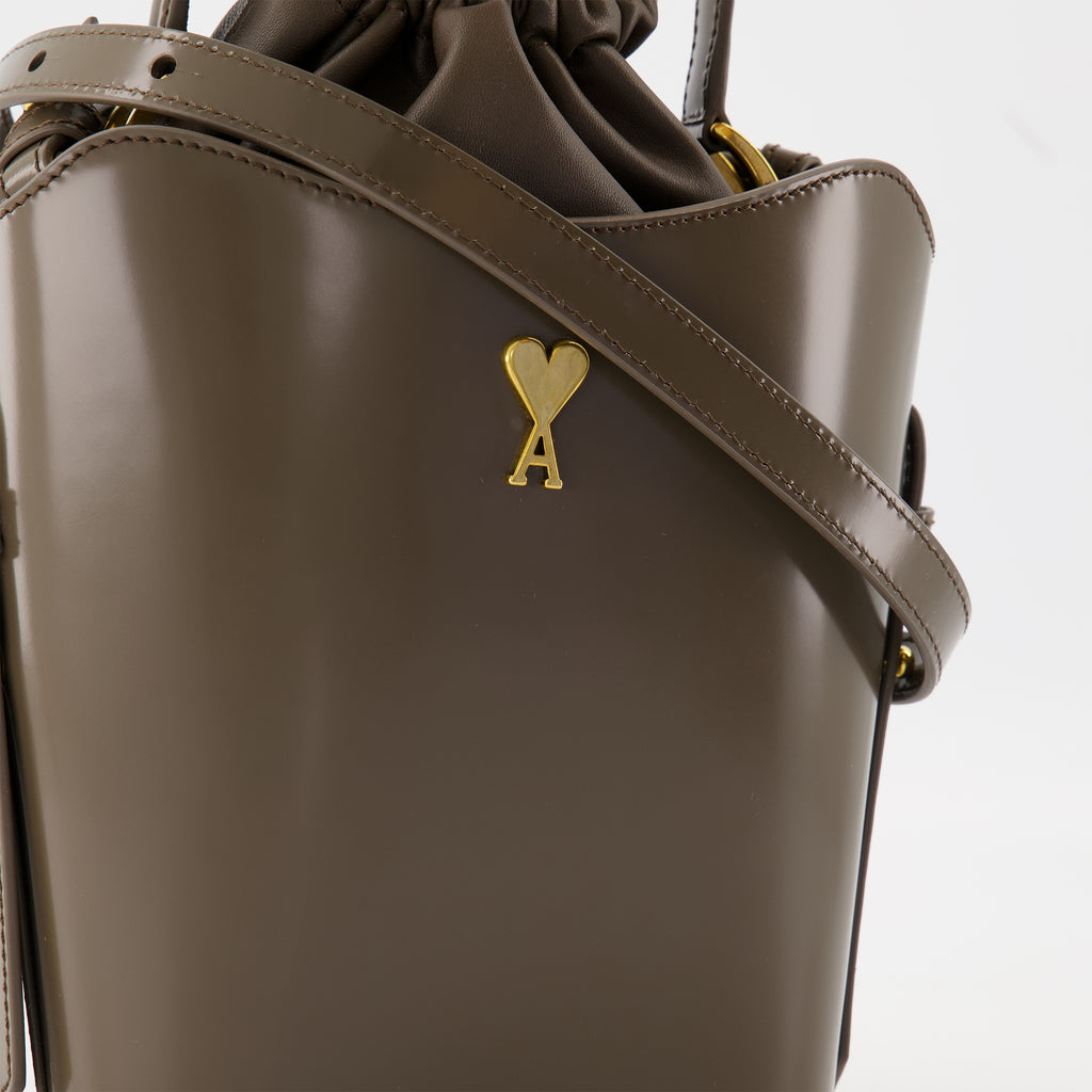 Sacs bandoulière Mini sac seau Paris Paris Ami PARIS Marron Unisexe