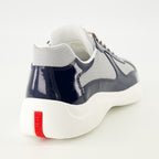 Image of the article Prada America's Cup navy blue sneakers for men - Spring-Summer 2026 - Back view