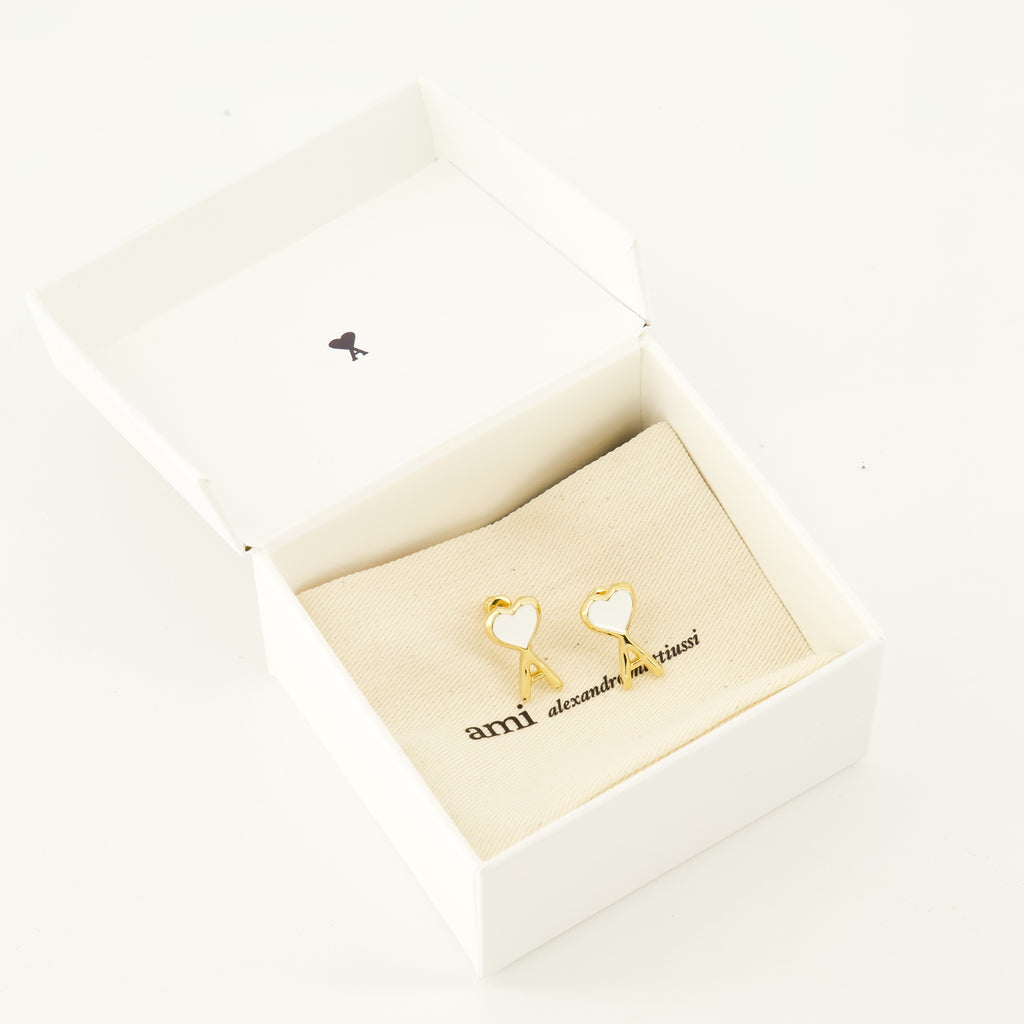 Bijoux Weiße Herz AMI Ohrringe Ami PARIS Doré Femme