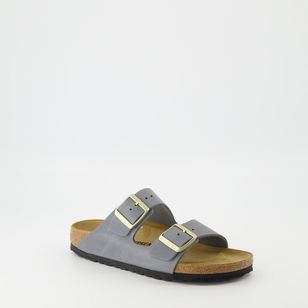Zapatos abiertos Sandalias Arizona Birkenstock Gris Femme