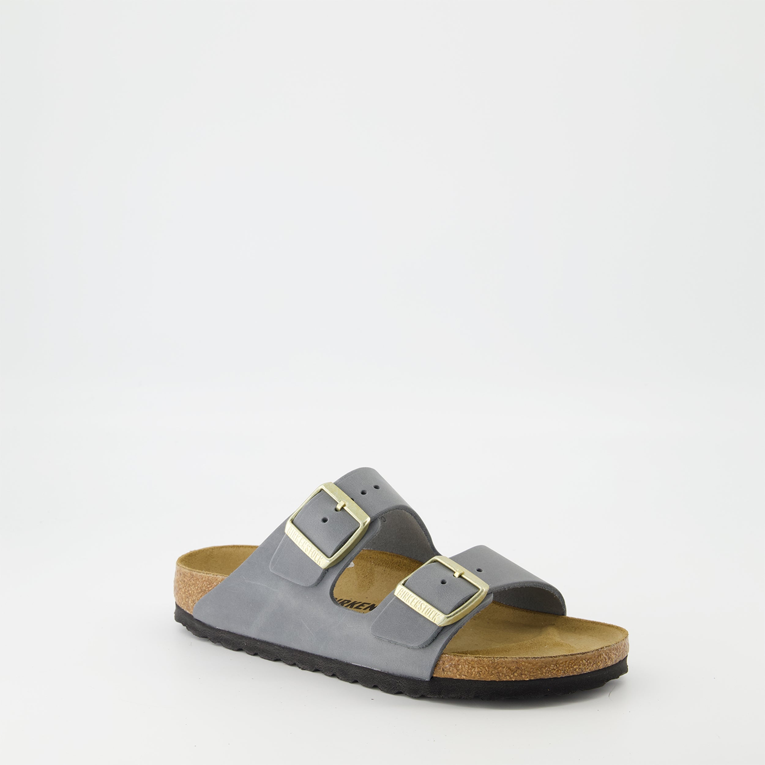 Zapatos abiertos Sandalias Arizona Birkenstock Gris Femme