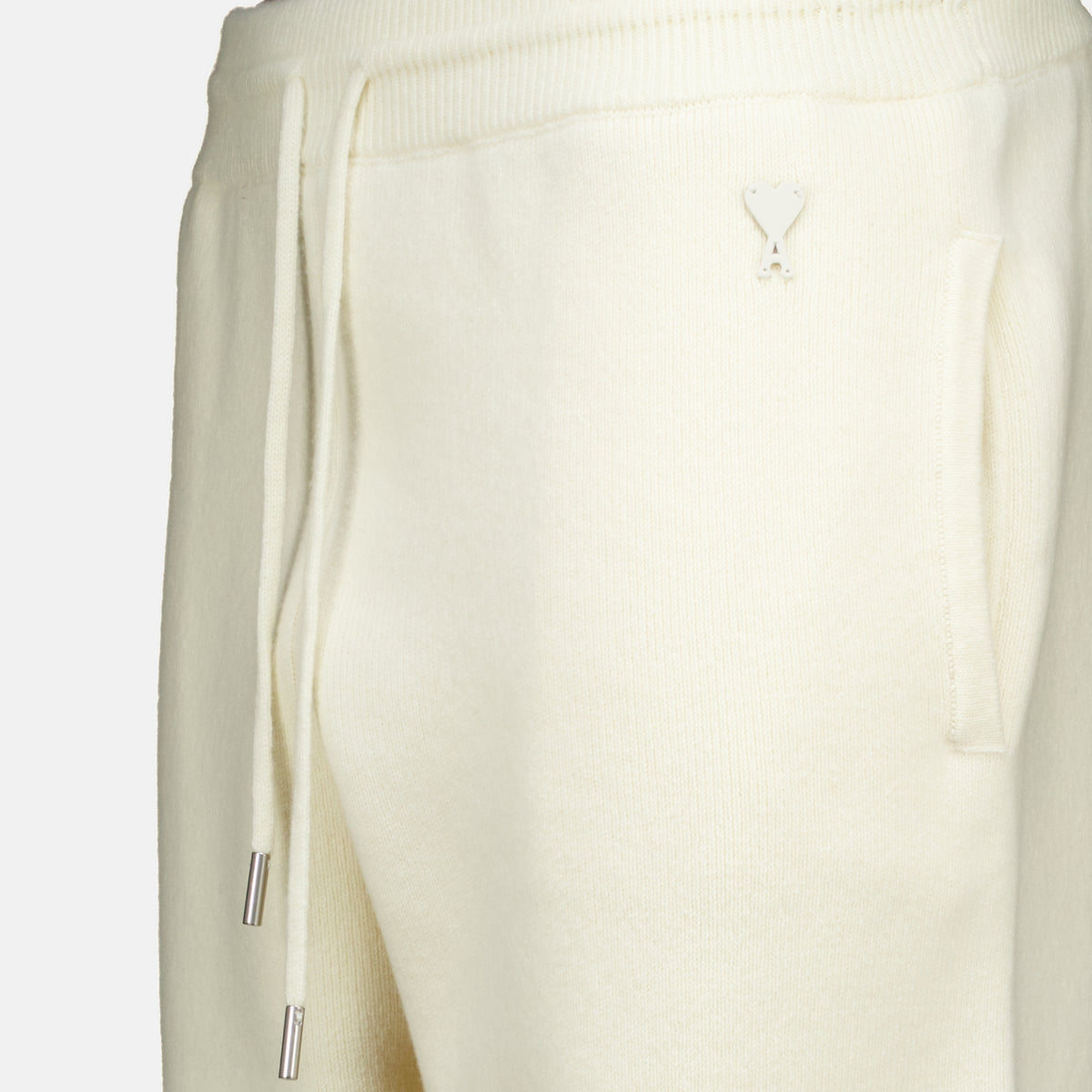 Pantalons Jogging blanc en laine Ami PARIS Blanc Unisexe