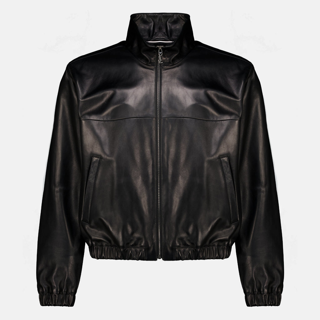 Manteaux Cassandre Leather Jacket Saint Laurent Noir Homme