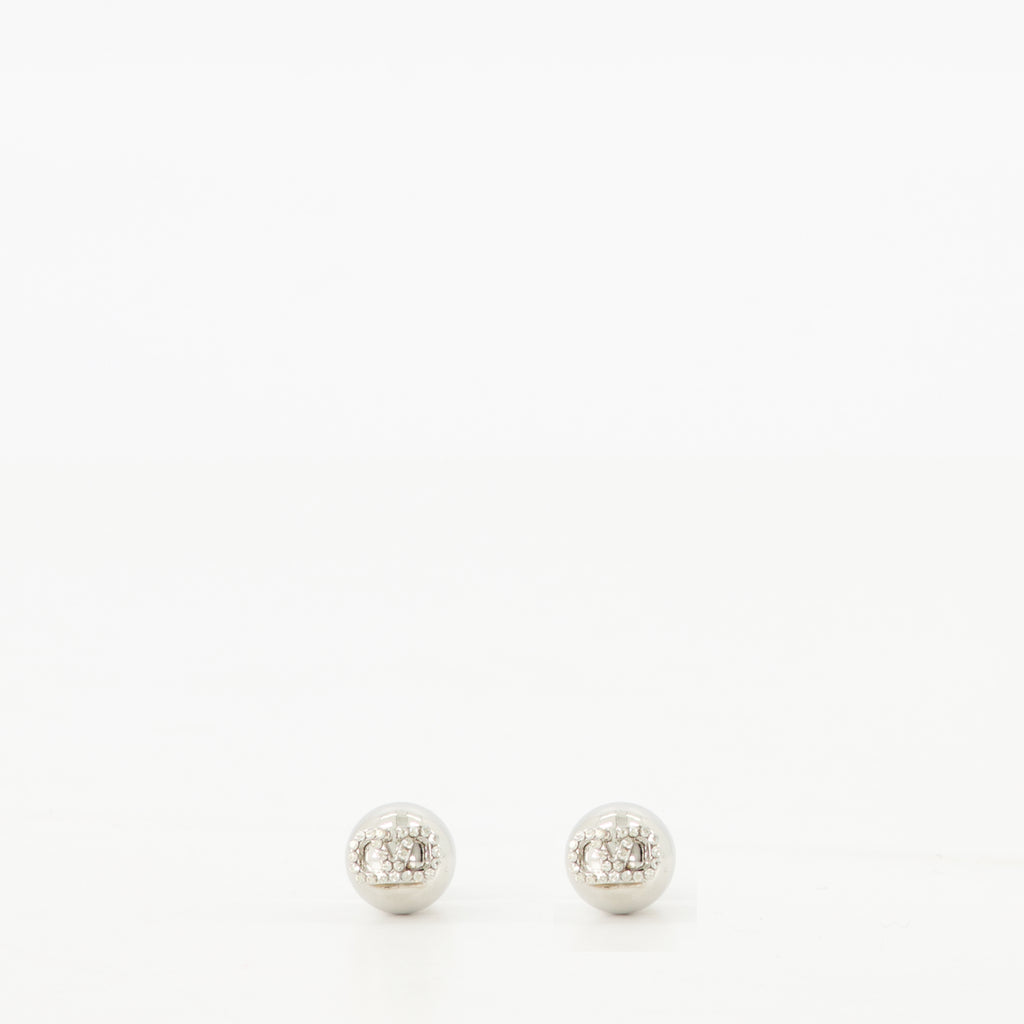 Bijoux Boucles d'oreilles VLogo en cristaux Valentino Garavani Argenté Femme