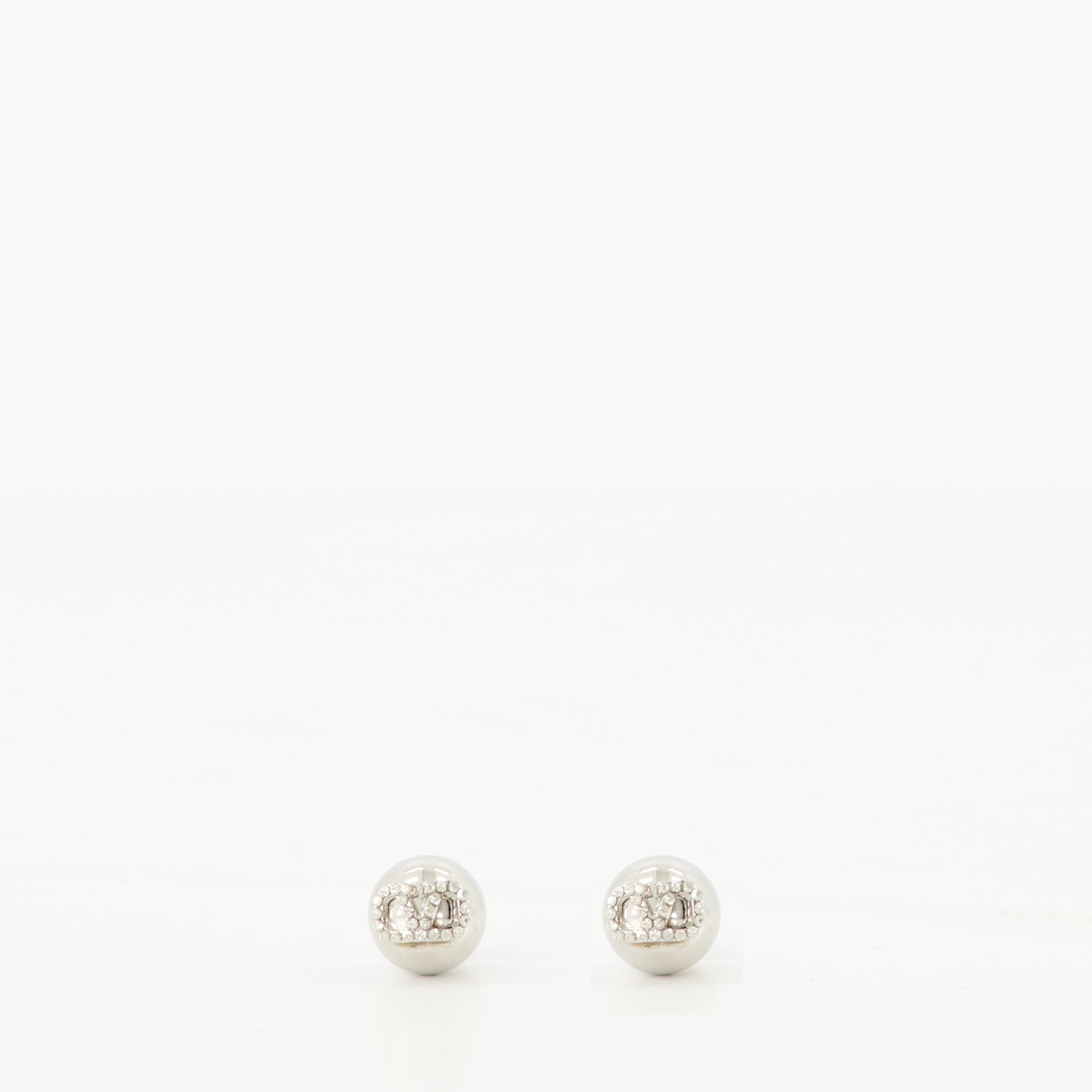 Bijoux Boucles d'oreilles VLogo en cristaux Valentino Garavani Argenté Femme
