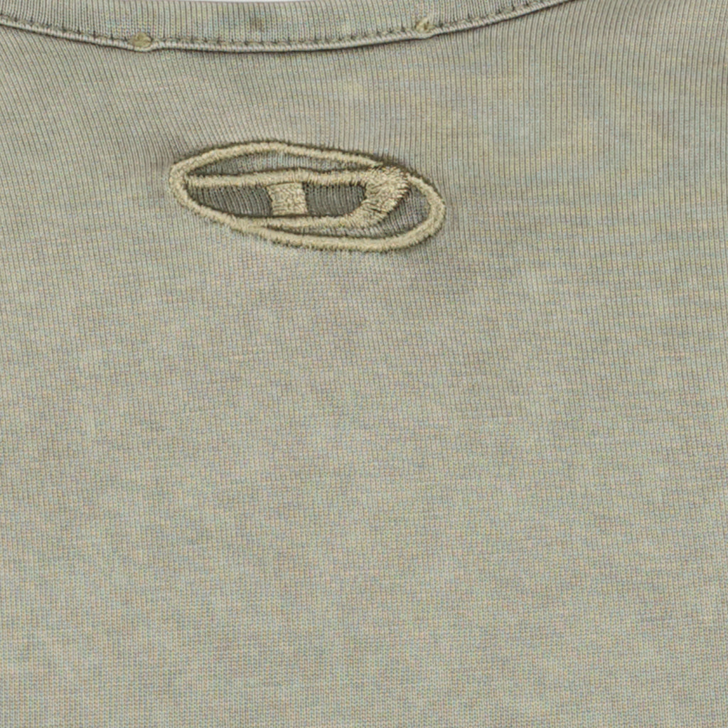 여성용 디젤 브랜드 T-Twy 카키 민소매 티셔츠 이미지 - 2026년 봄-여름 - 상세 보기_2