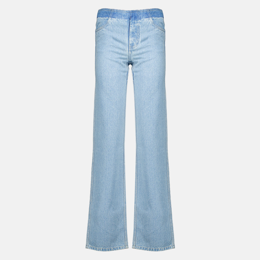 Pantalons Jean en denim bleu destructuré Christopher Esber Bleu Femme