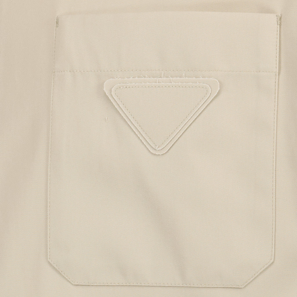 Immagine della giacca camicia in cotone beige con zip di Prada per Uomo - Stagione Primavera-Estate 2026 - Vista Dettagliata_1