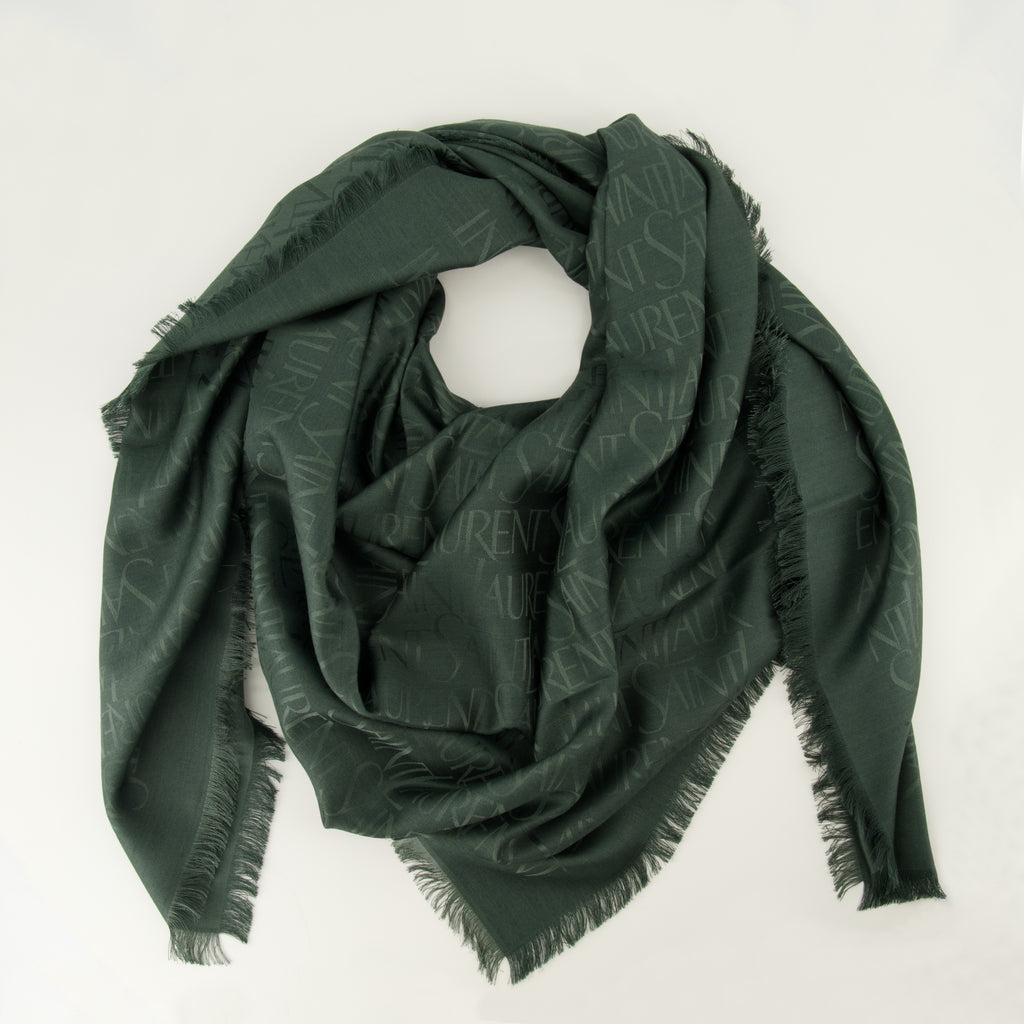 Écharpes, foulards et gants Chal em Verde com Estampa em Lã e Seda Saint Laurent Vert Homme