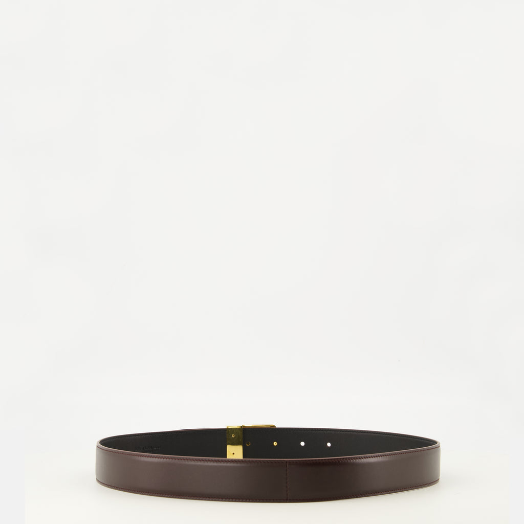 Image de l'article Ceinture 66 en cuir brillant de la marque Saint Laurent pour Femme - Saison Printemps-Été 2026 - Vue de Dos