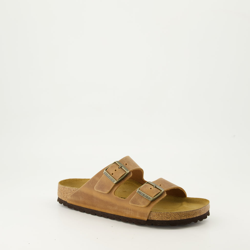 Chaussures ouvertes Claquettes Arizona Birkenstock Marron Unisexe