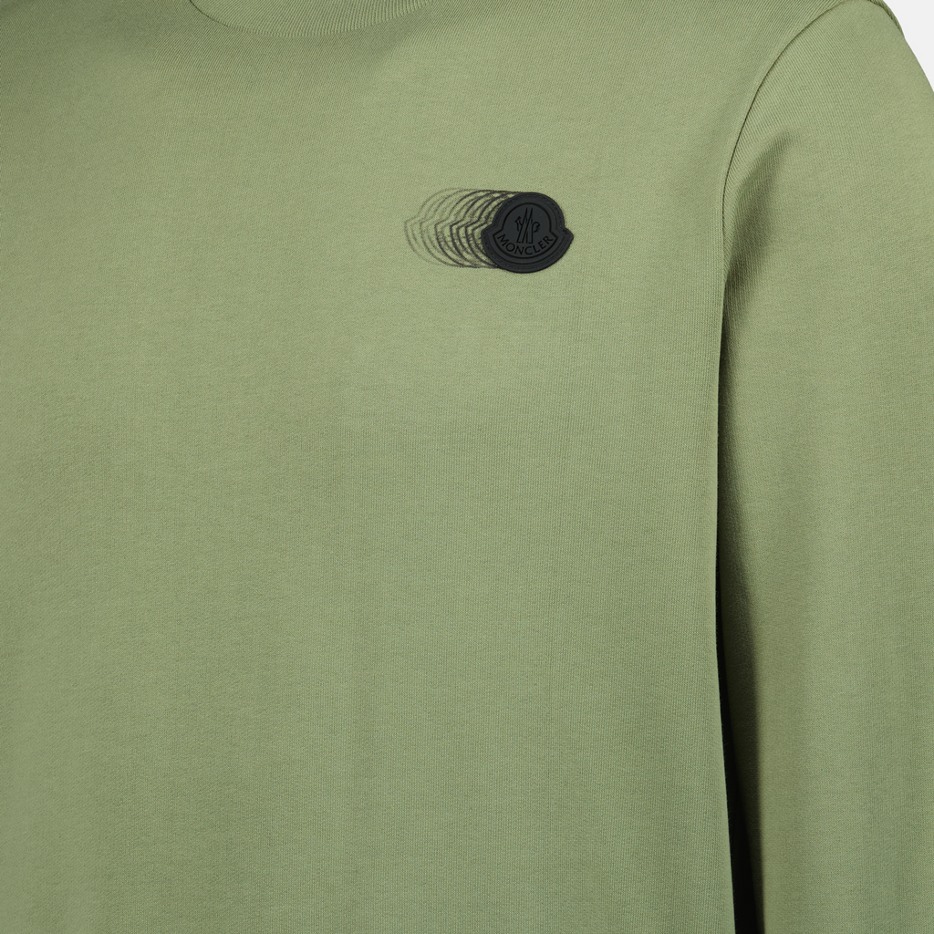 Felpe Felpa con logo sbiadito Moncler Verde Uomini