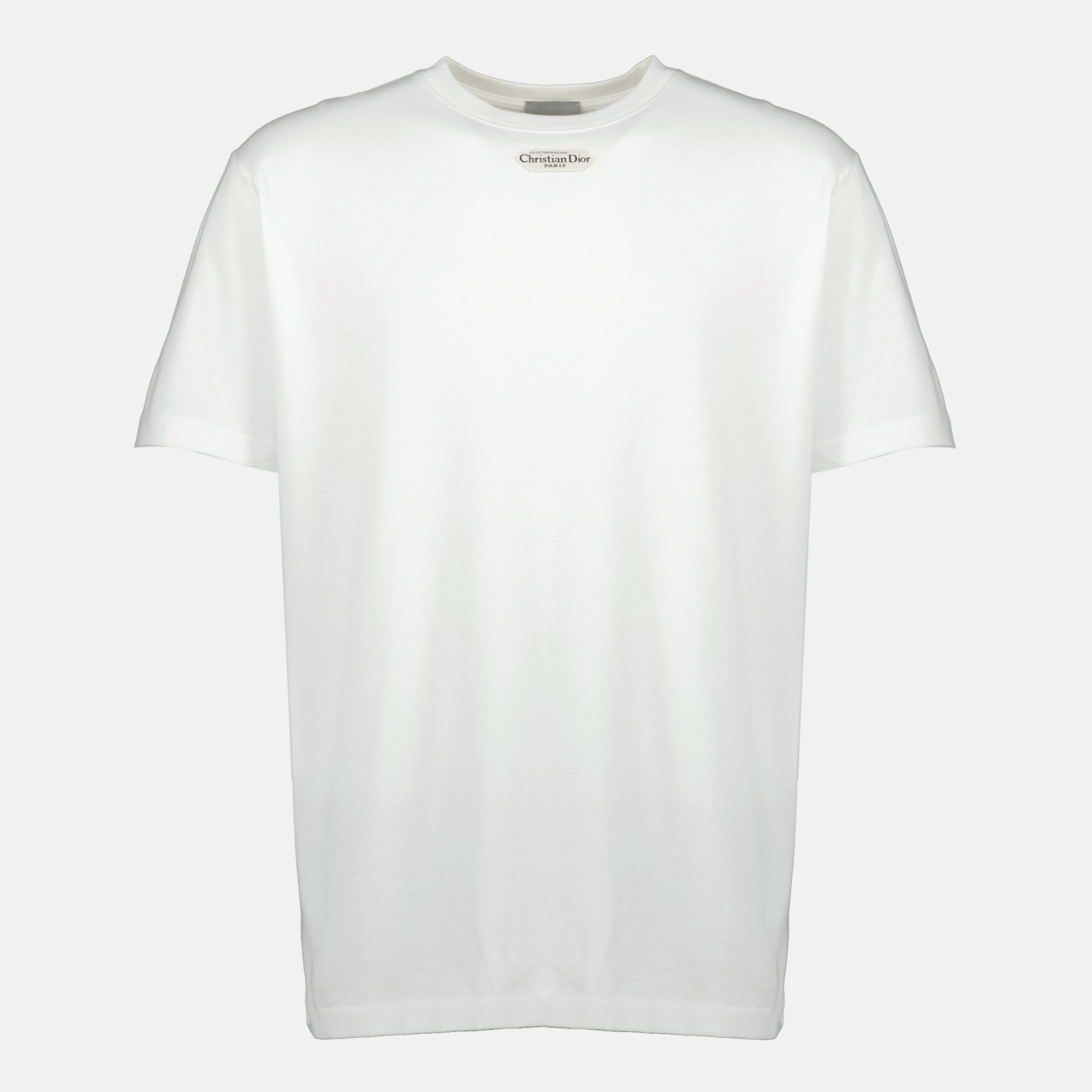 Immagine dell'articolo T-shirt bianca con etichetta della marca Dior per Uomo - Collezione Autunno-Inverno 2025 - Vista Fronte