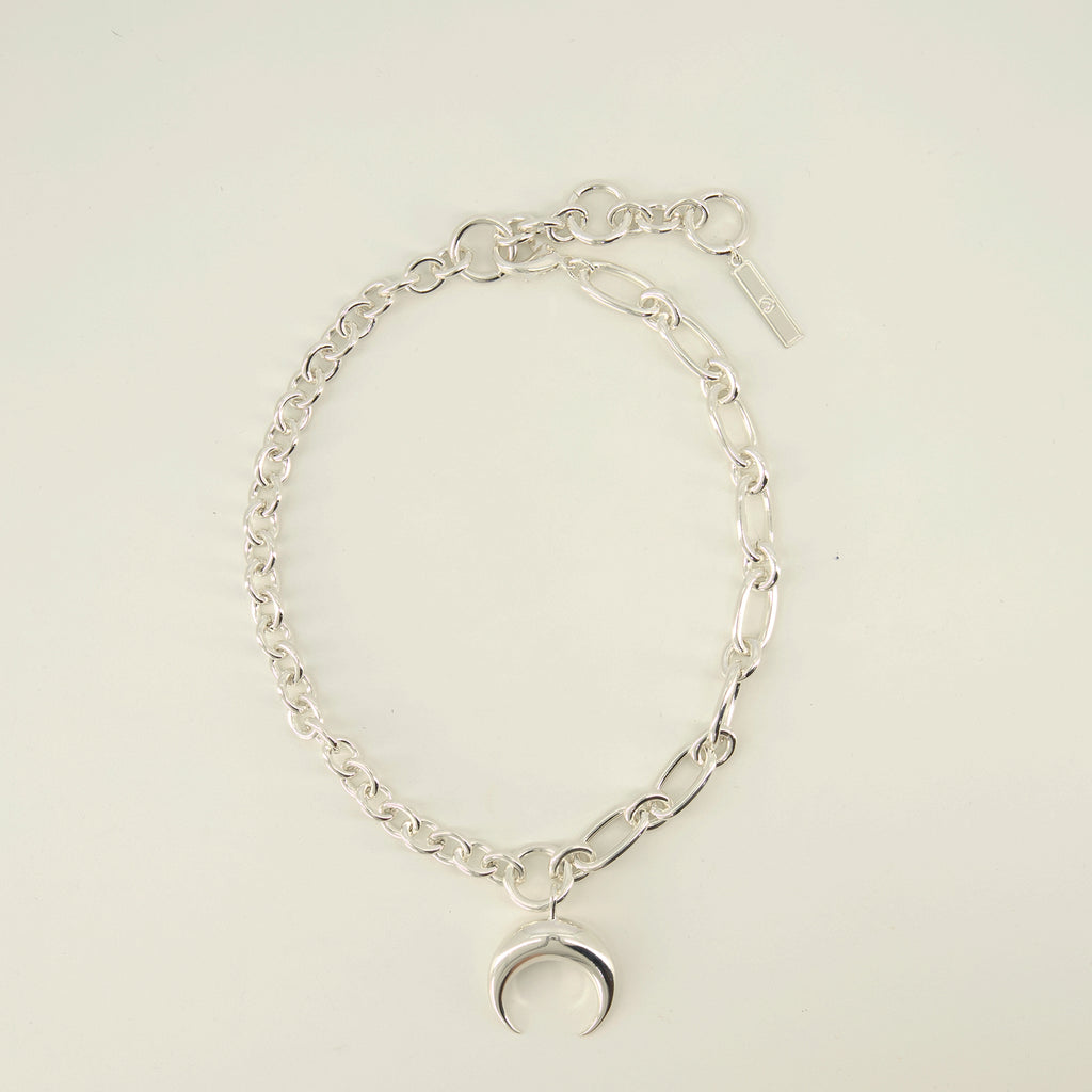 Bijoux Silver Moon Necklace Marine Serre Argenté Unisexe