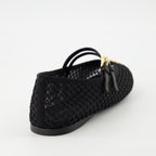 Chaussures plates Ballerines en mesh Prada Noir Femme