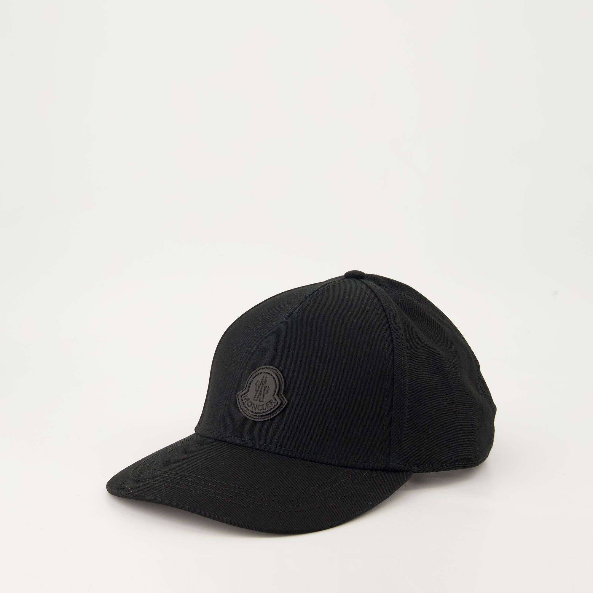 Chapeaux, casquettes et bonnets Casquette à logo en cuir Moncler Noir Homme