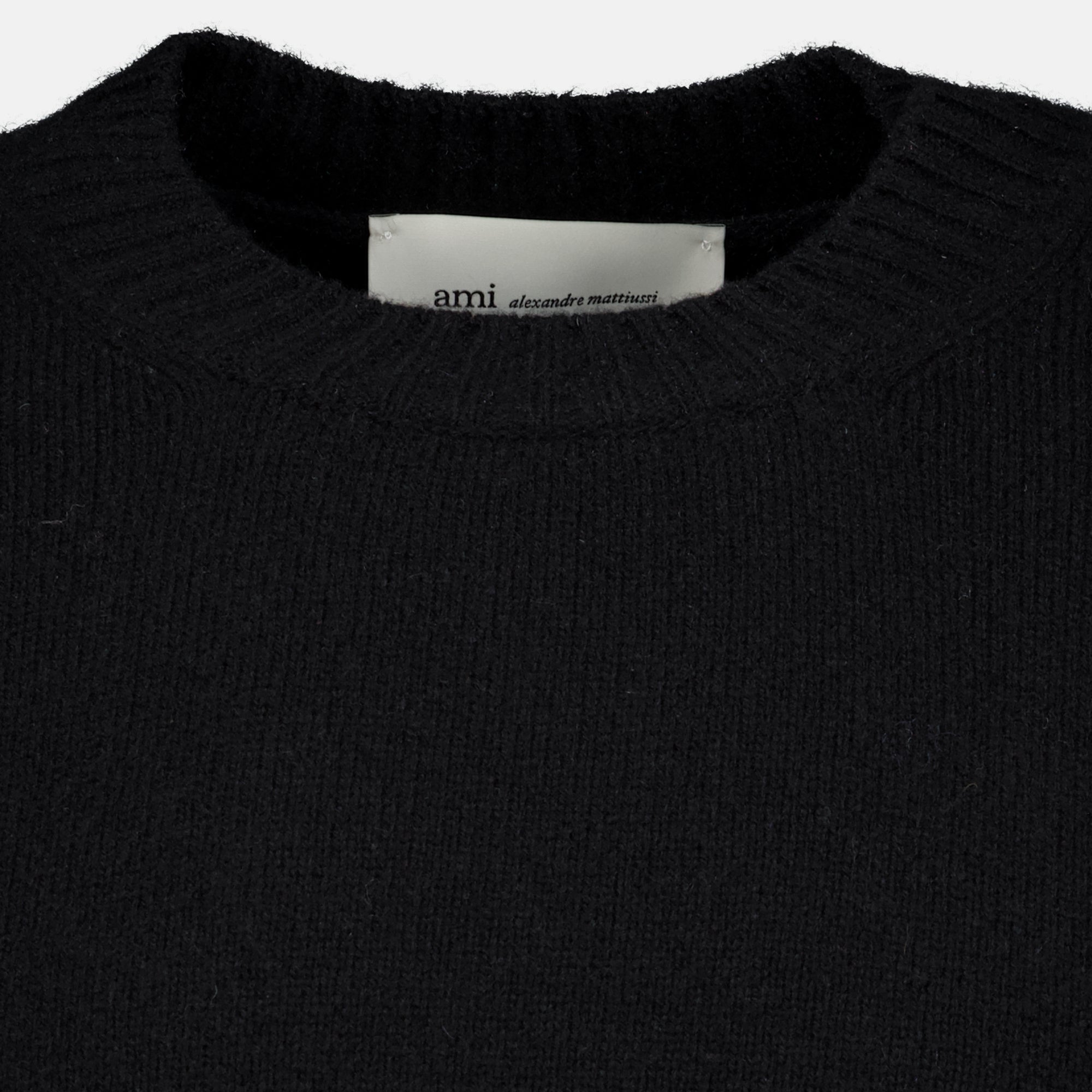 Maille Suéter de Cachemira Negro con Corazón AMI Ami PARIS Noir Homme