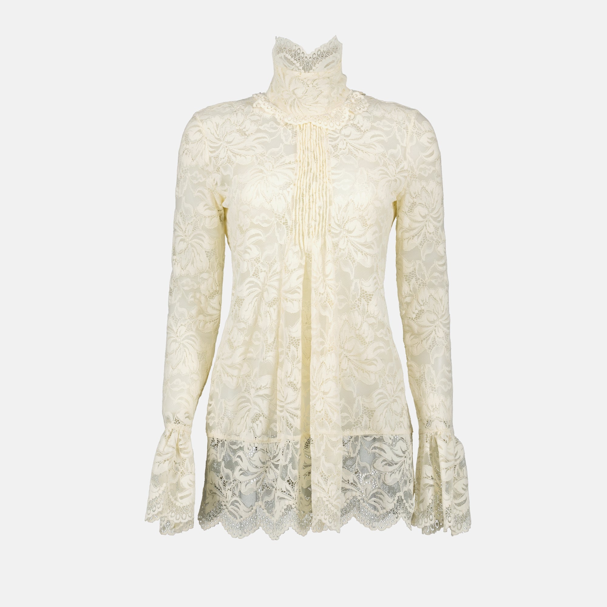 Tops Blouse en dentelle Rabanne Beige Femme