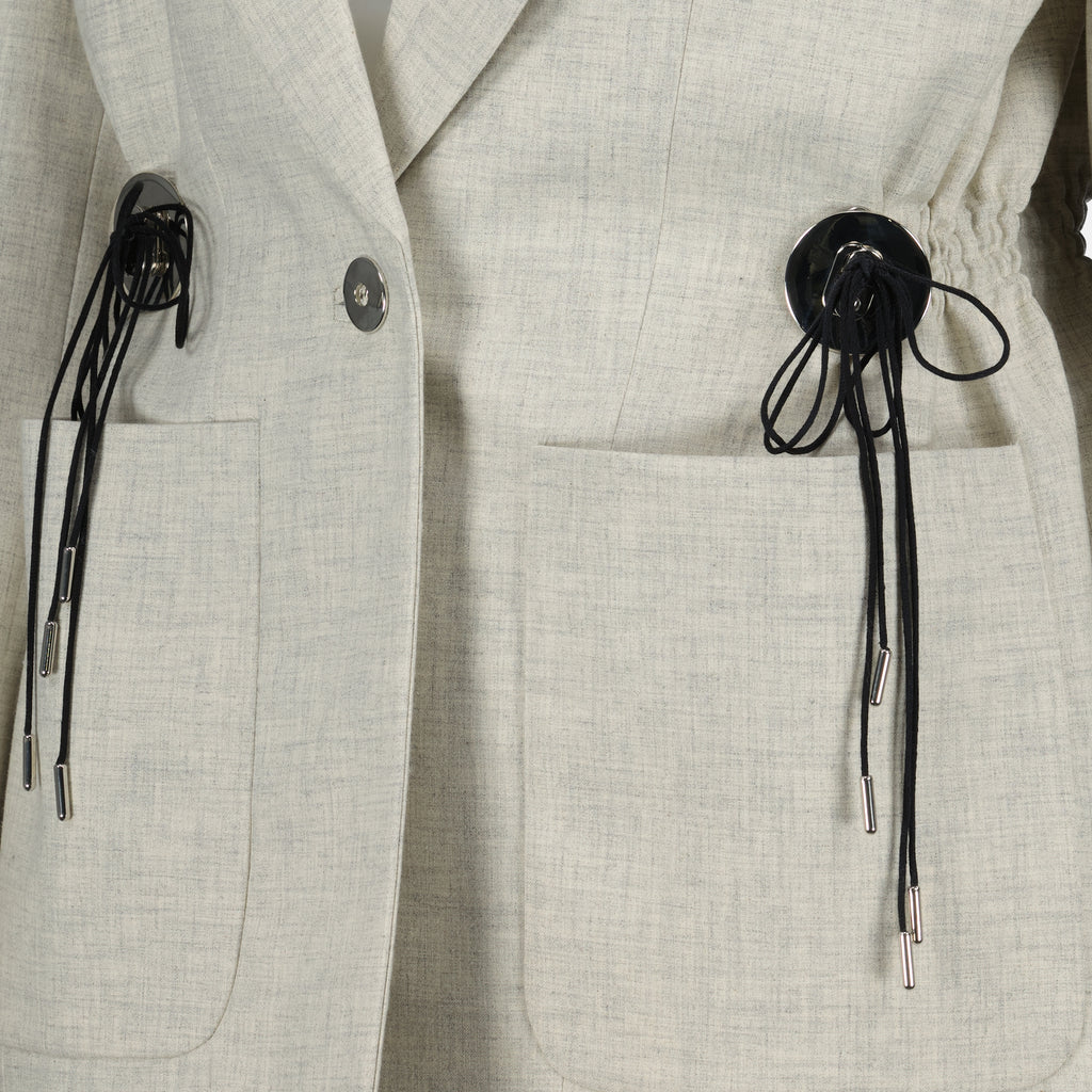 Giacche Blazer in Lana Rabanne Beige Femme