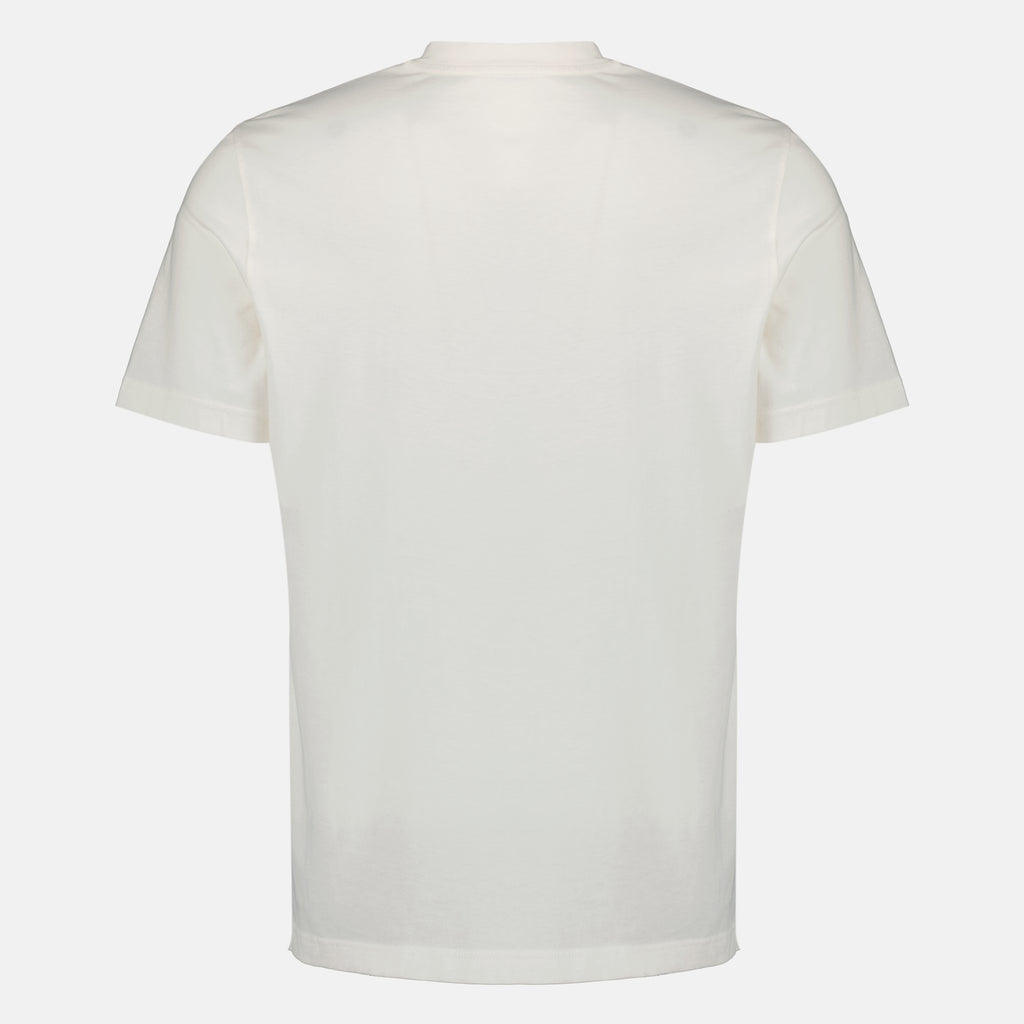 T-shirts Camiseta de algodón blanca con logo tricolor Moncler Blanc Homme