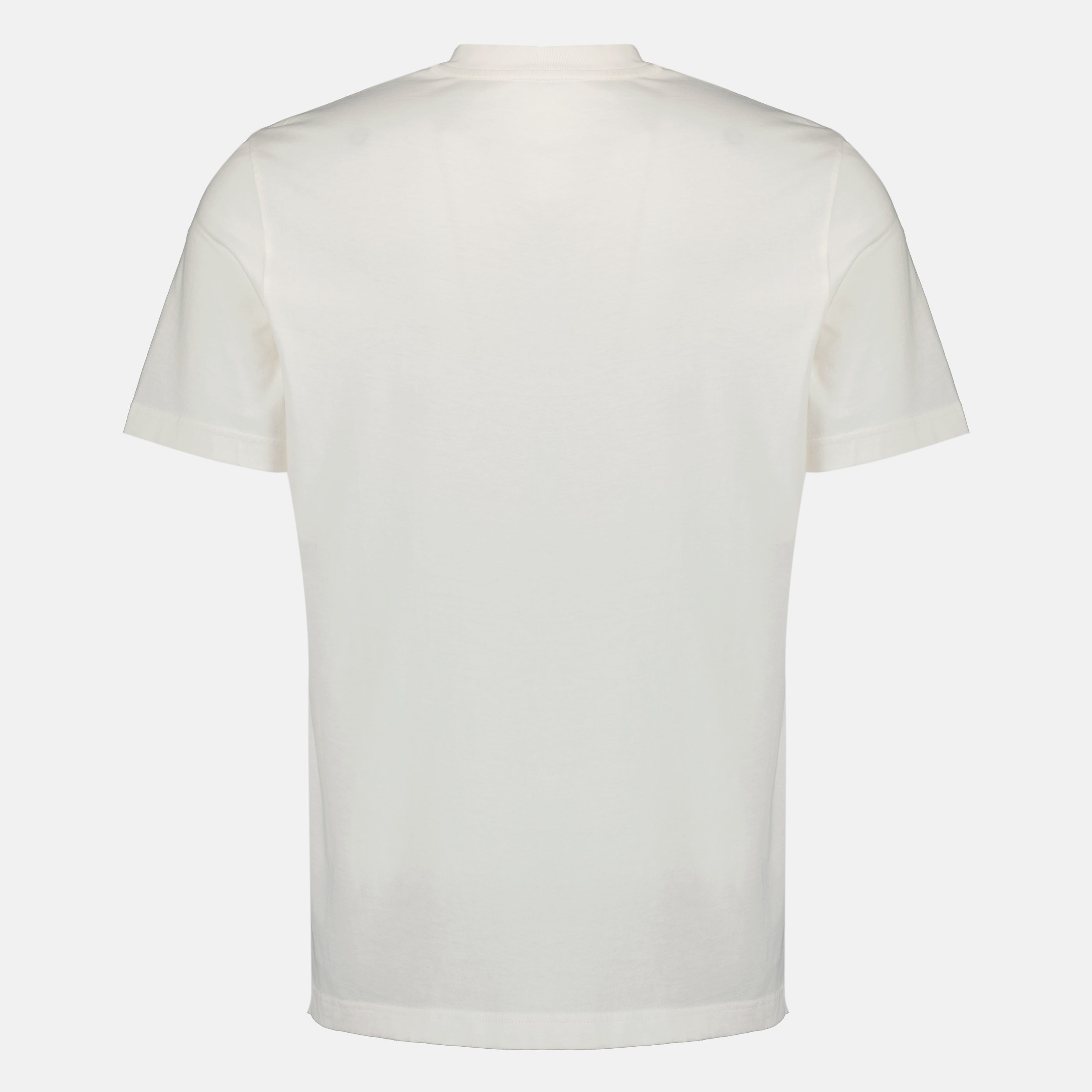 T-shirts Camisa de Algodão Branca com Logotipo Tricolor Moncler Blanc Homme