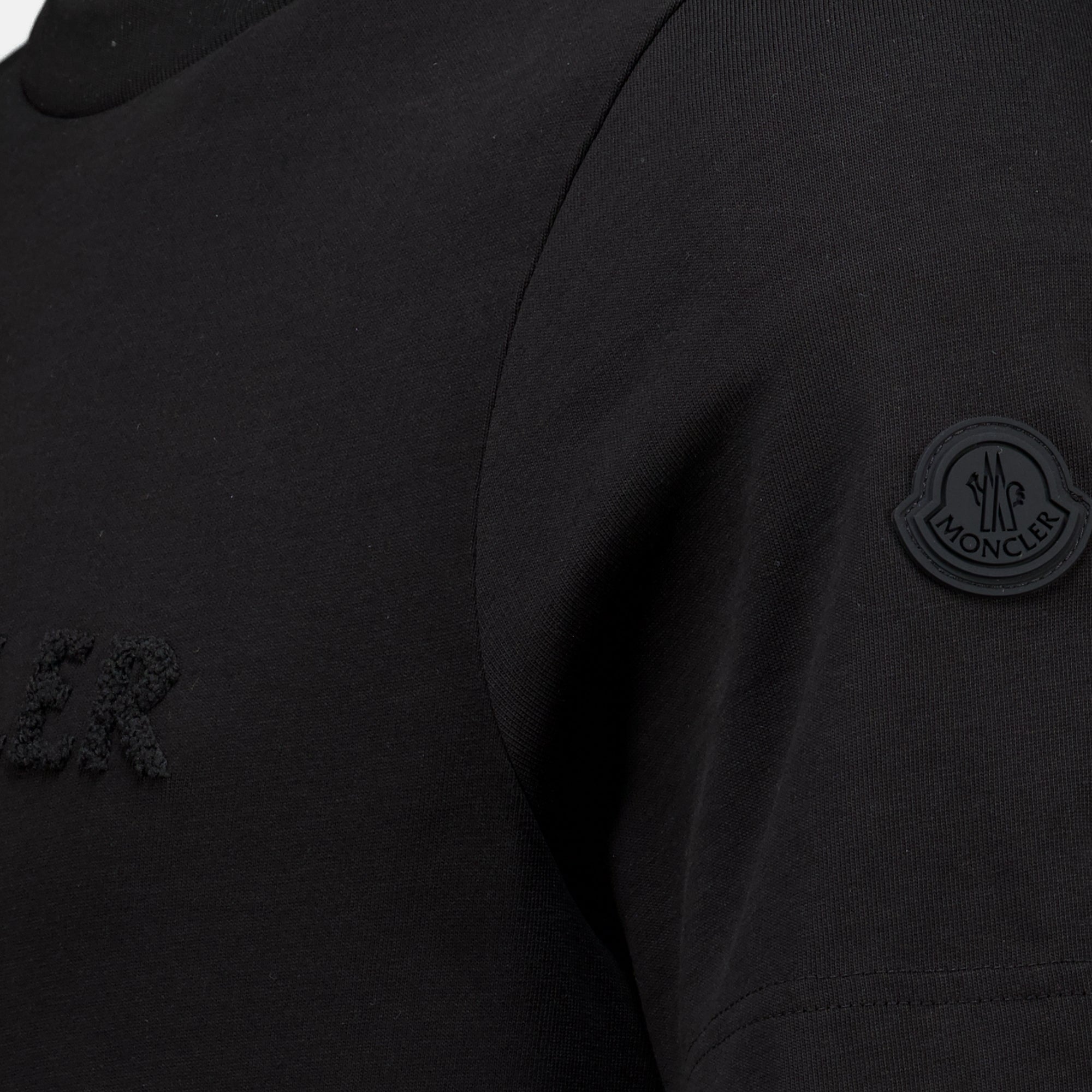 T-shirts T-shirt en coton à logo noir Moncler Noir Homme