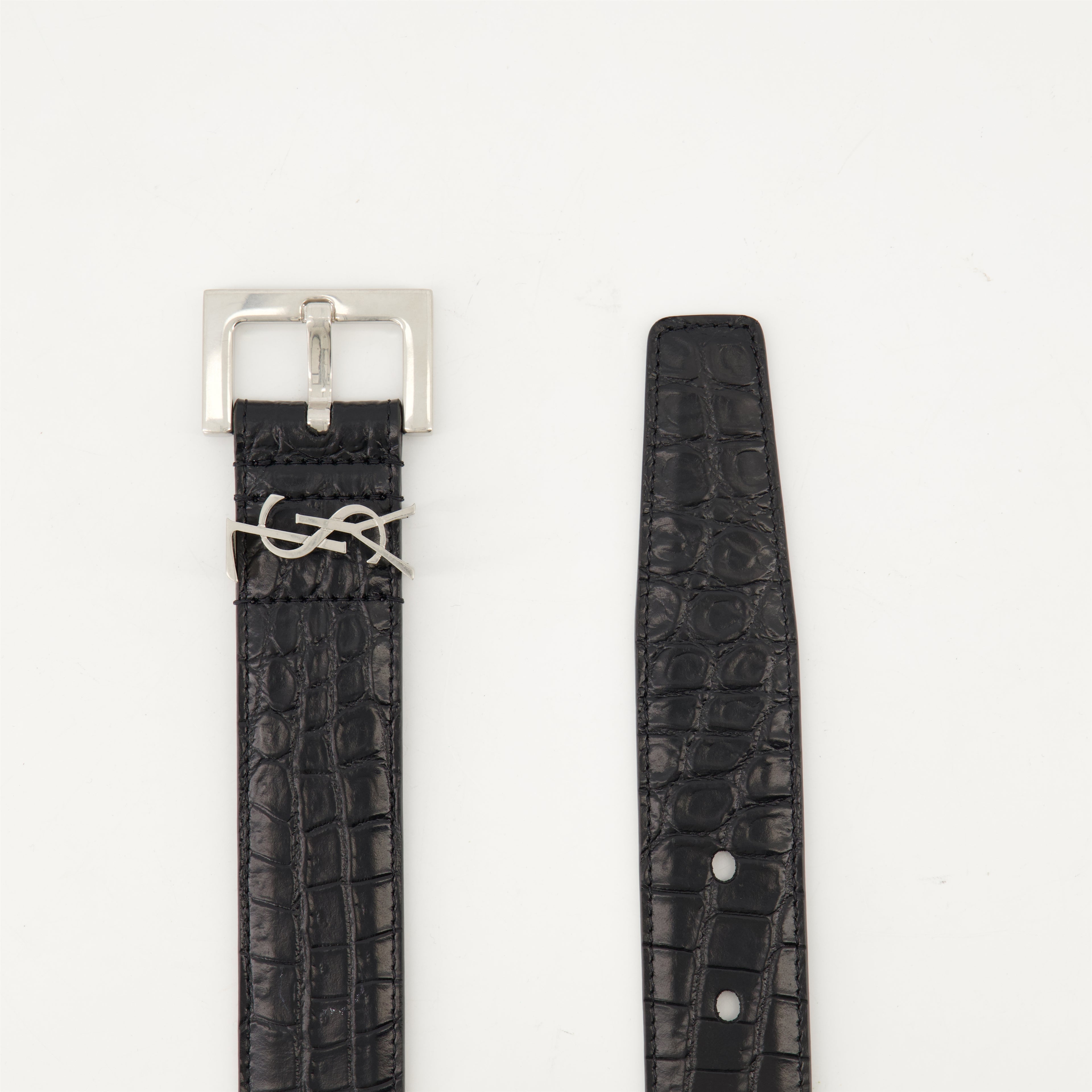 Ceintures Ceinture YSL Cassandre Saint Laurent Noir Homme