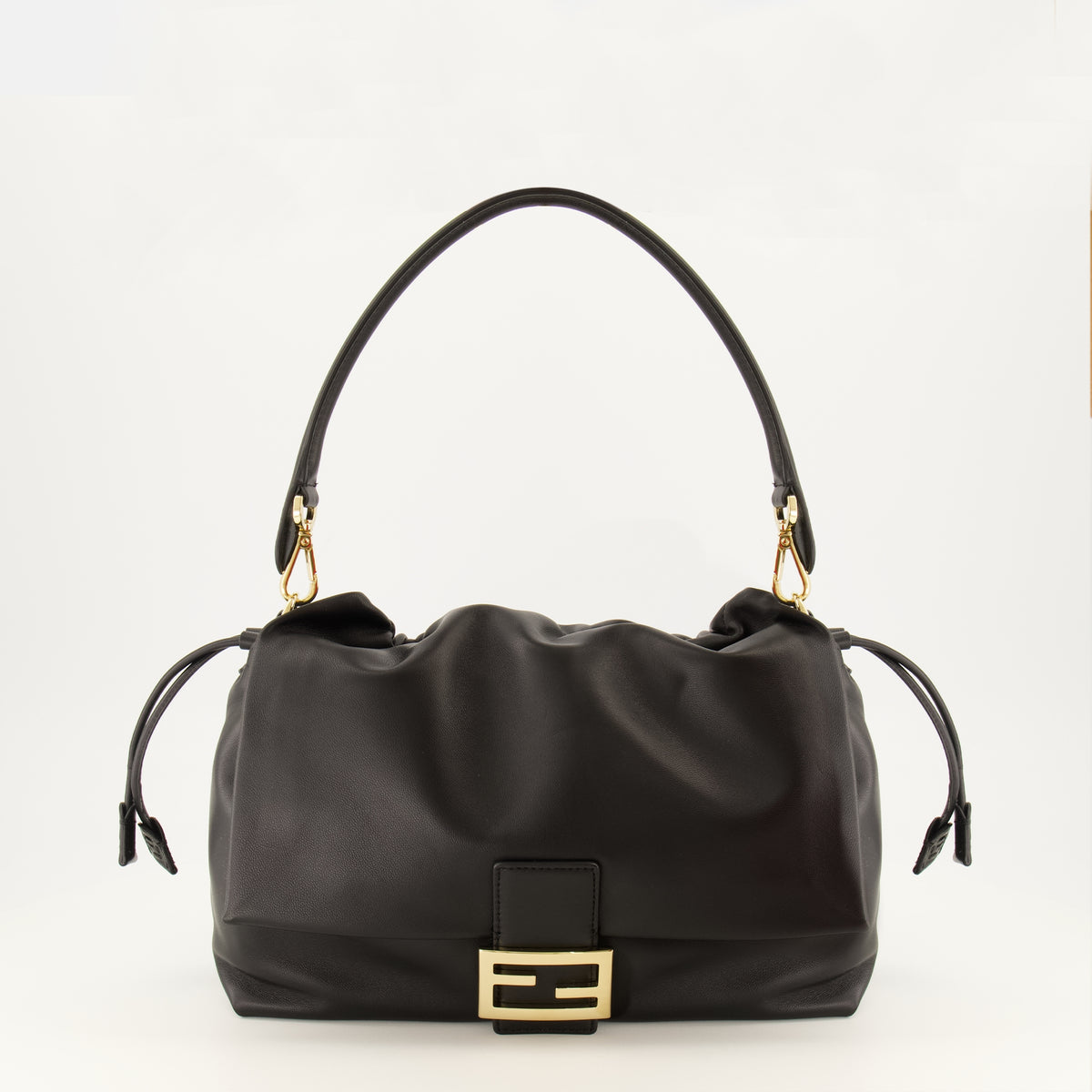 Sacs à main et épaule Mamma Baguette® Soft Borsa in Pelle Nera Fendi Noir Femme