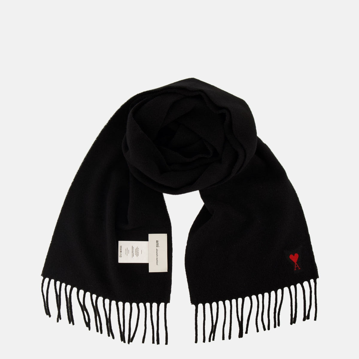 Écharpes, foulards et gants Écharpe noir en laine Ami PARIS Noir Unisexe