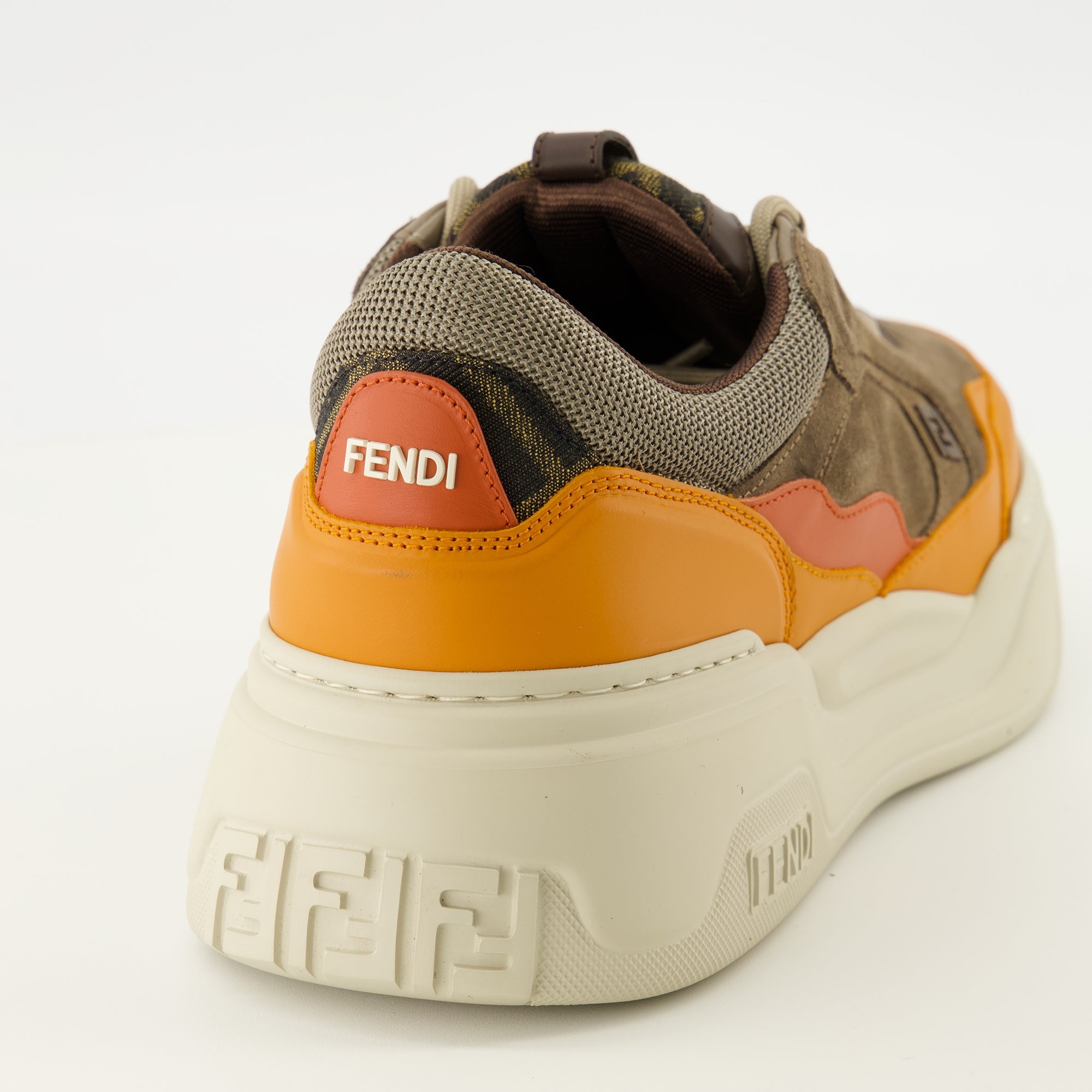 Baskets 펜디 포스 브라운 스니커즈 Fendi Marron Homme