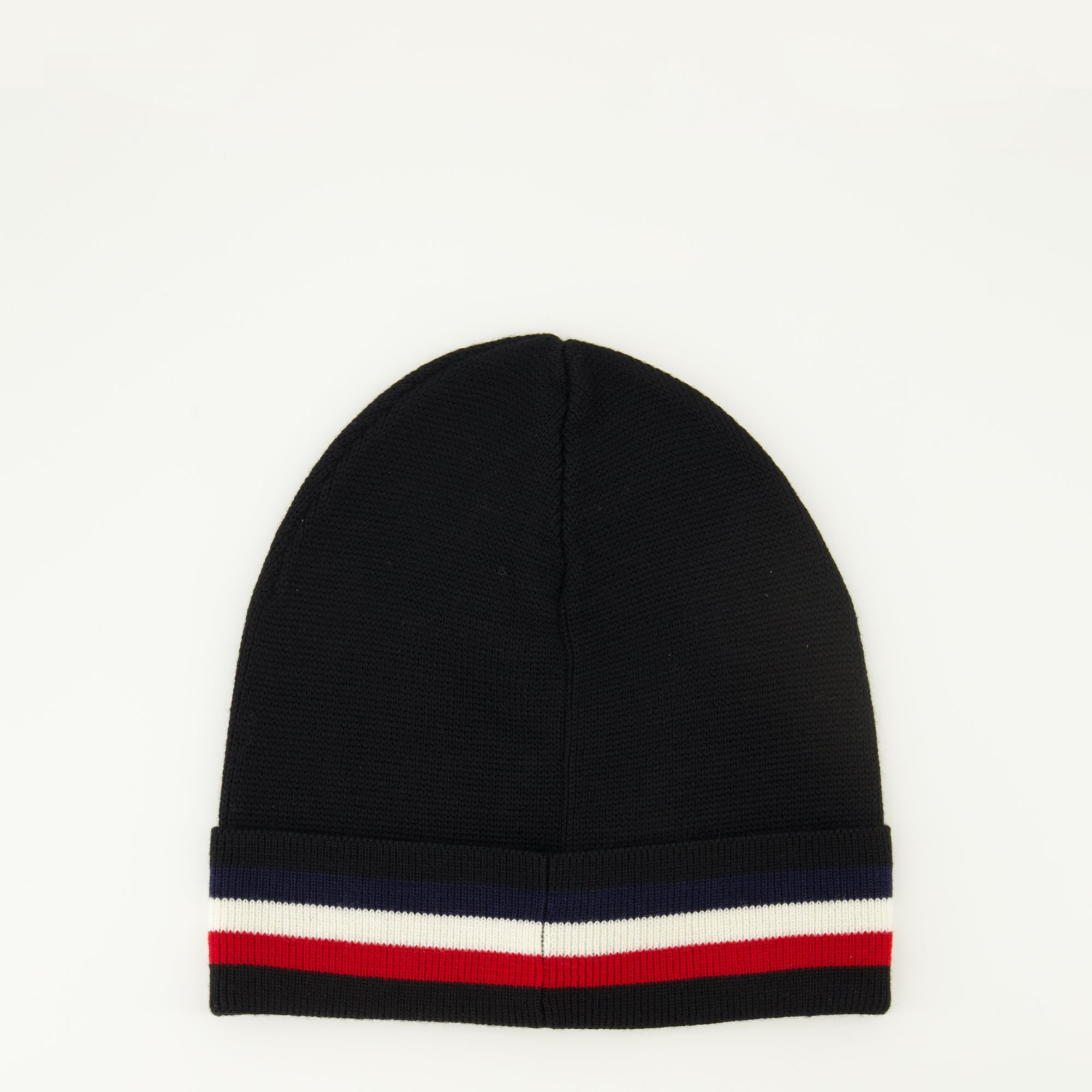 Image of Moncler brand Men's Tricolor Beanie - Fall-Winter 2025 - Back View