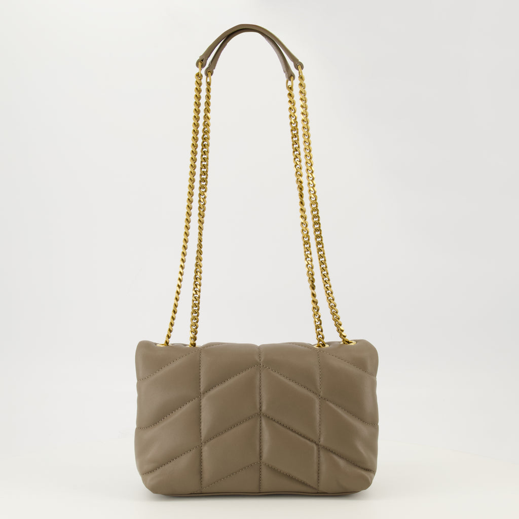 Image de l'article Sac Puffer toy en cuir beige de la marque Saint Laurent pour Femme - Saison Printemps-Été 2026 - Vue de Dos