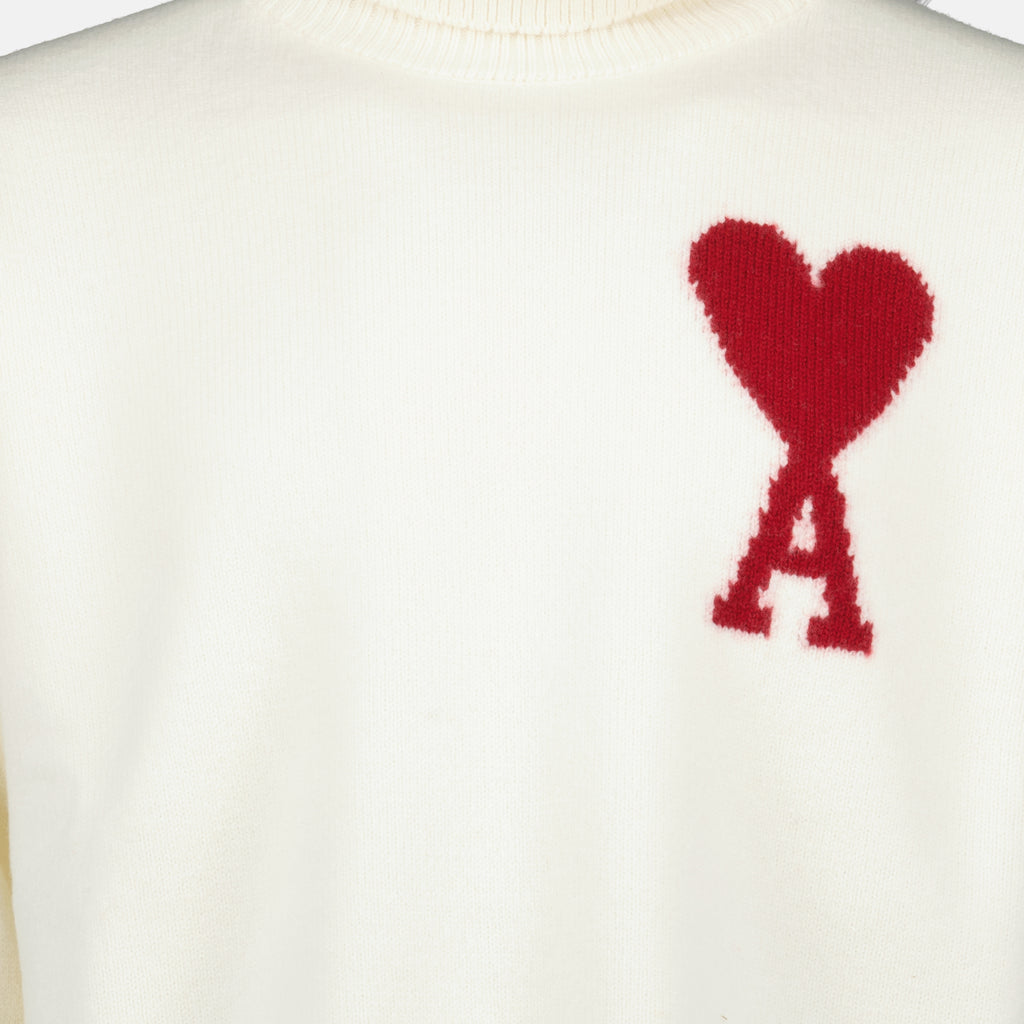 Maille Pull Ami de coeur Ami PARIS Blanc Unisexe
