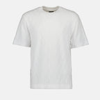 T-shirt T-shirt FF en coton éponge Fendi Bianco Homme