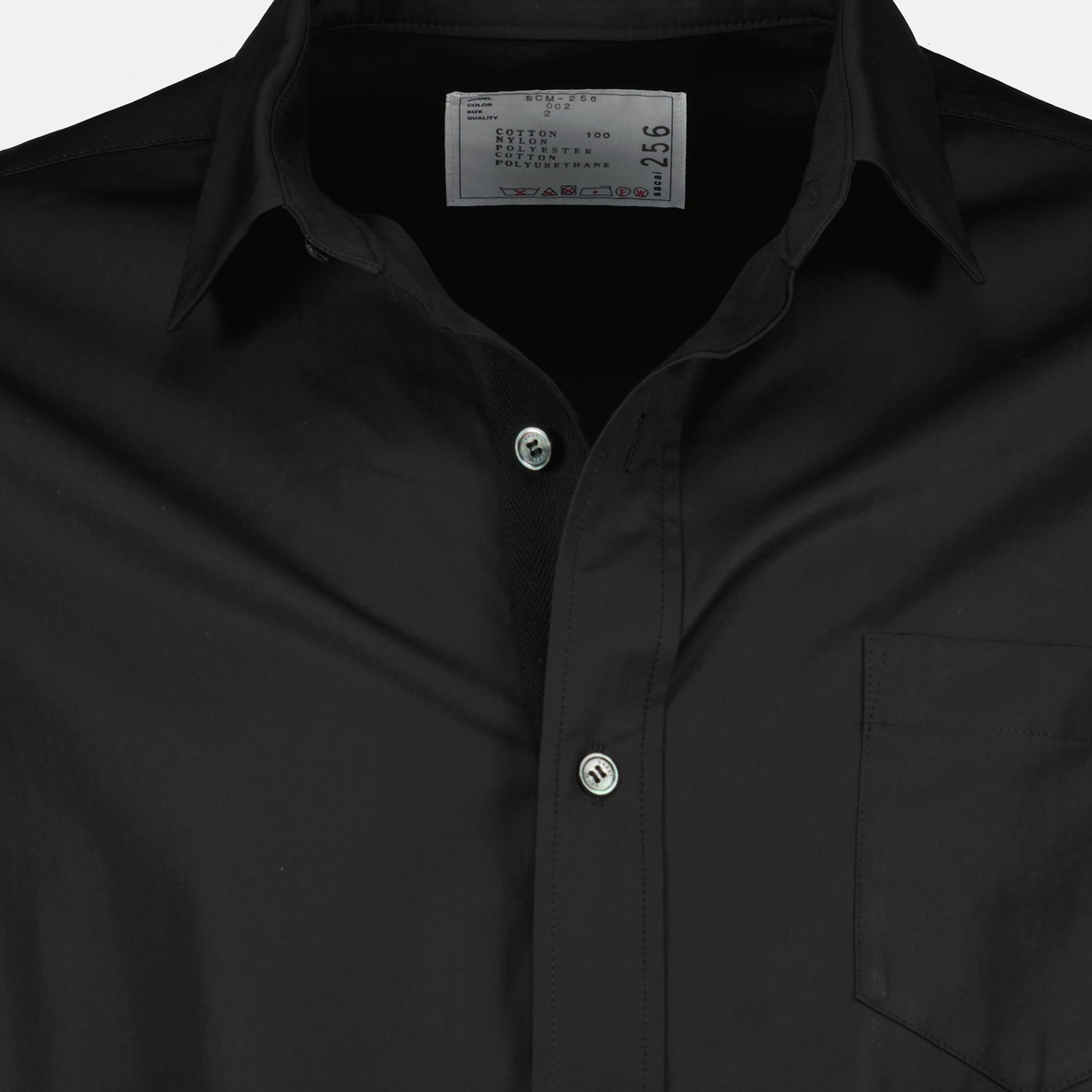 Chemises Chemise en popeline et nylon Sacai Noir Homme