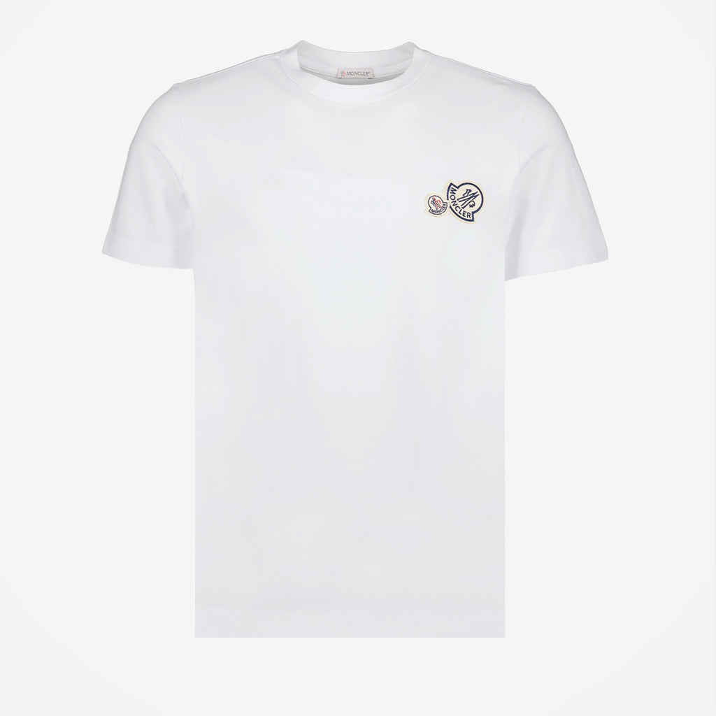 T-shirts T-shirt à double logo Moncler Blanc Homme