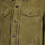 Vestes Jaqueta de Camurça Verde Oliveira Liam Officine Générale Kaki Homme