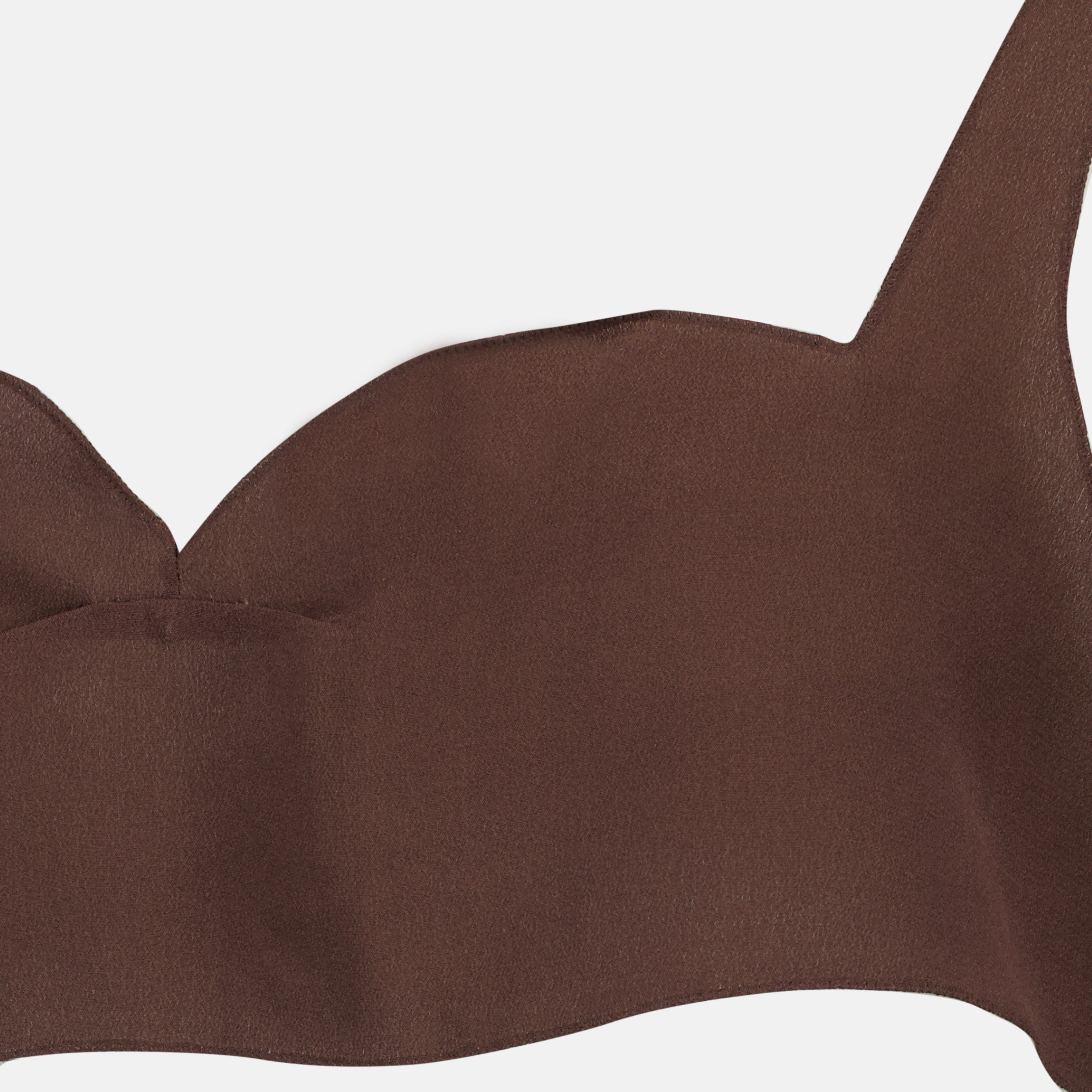 Image de l'article Top marron en crêpe de chine de la marque Prada pour Femme - Saison Printemps-Été 2026 - Vue détaillée_2