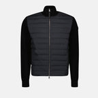 Vestes Veste bi-matière matelassé Moncler Noir Homme